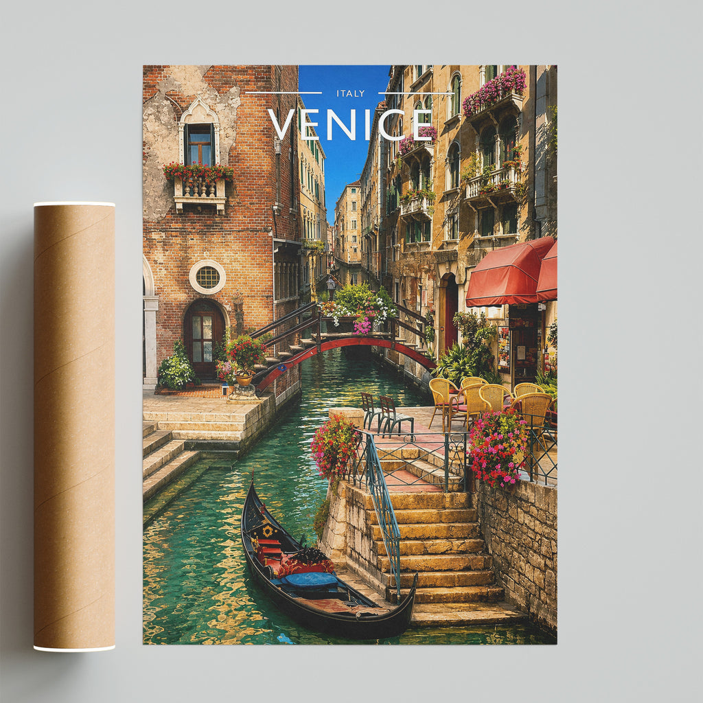 Venice #3 Travel Poster - fine art print with shipping tube