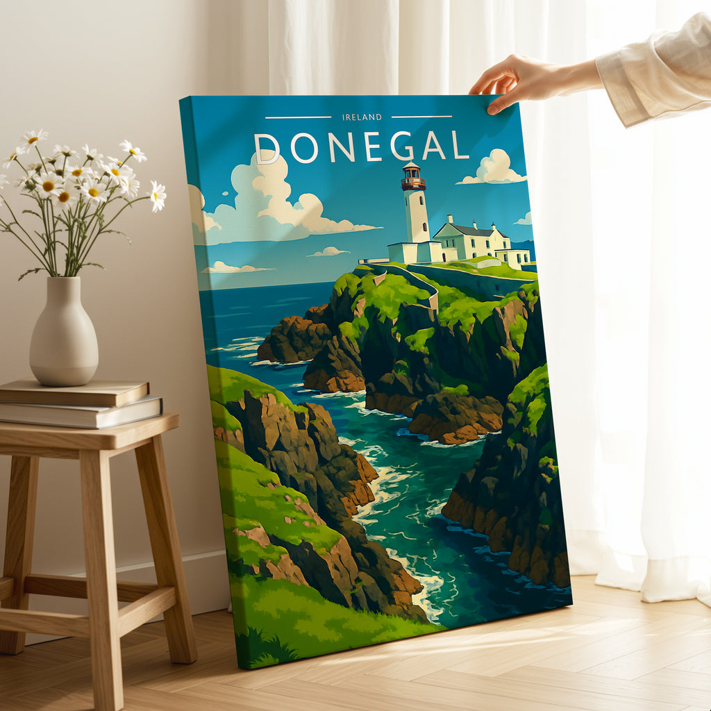 Donegal Travel Poster as a gallery-wrapped canvas