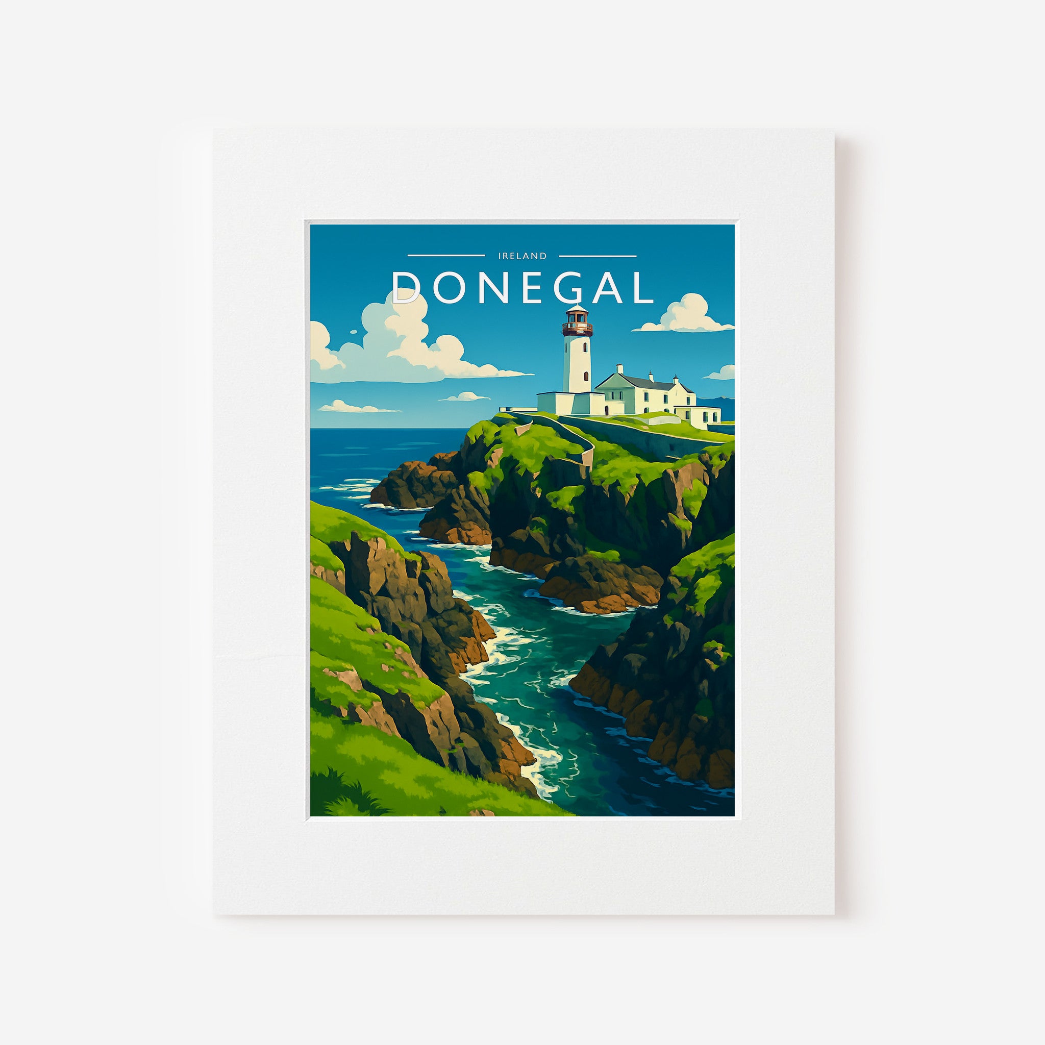 Donegal Travel Poster in a white mount