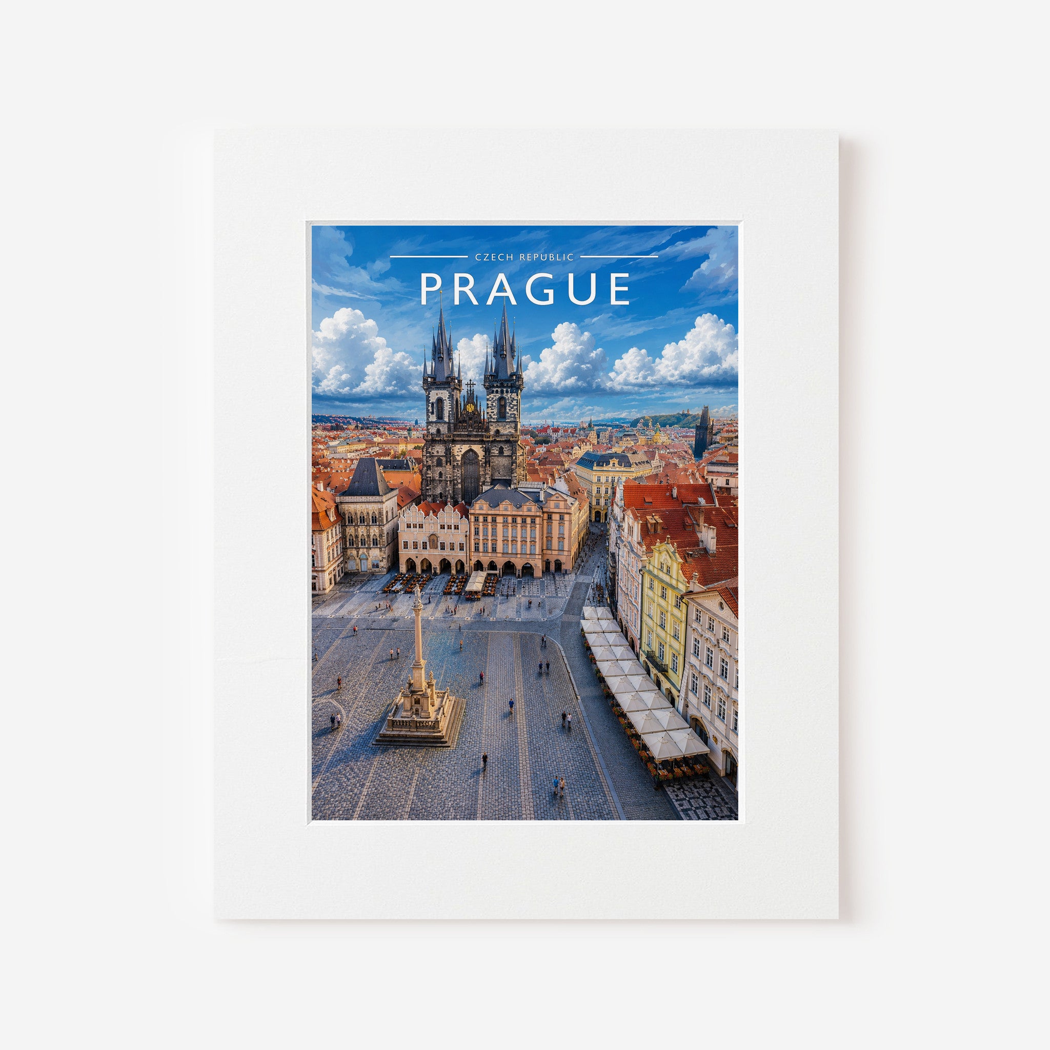 Prague #2 Travel Poster in a white mount