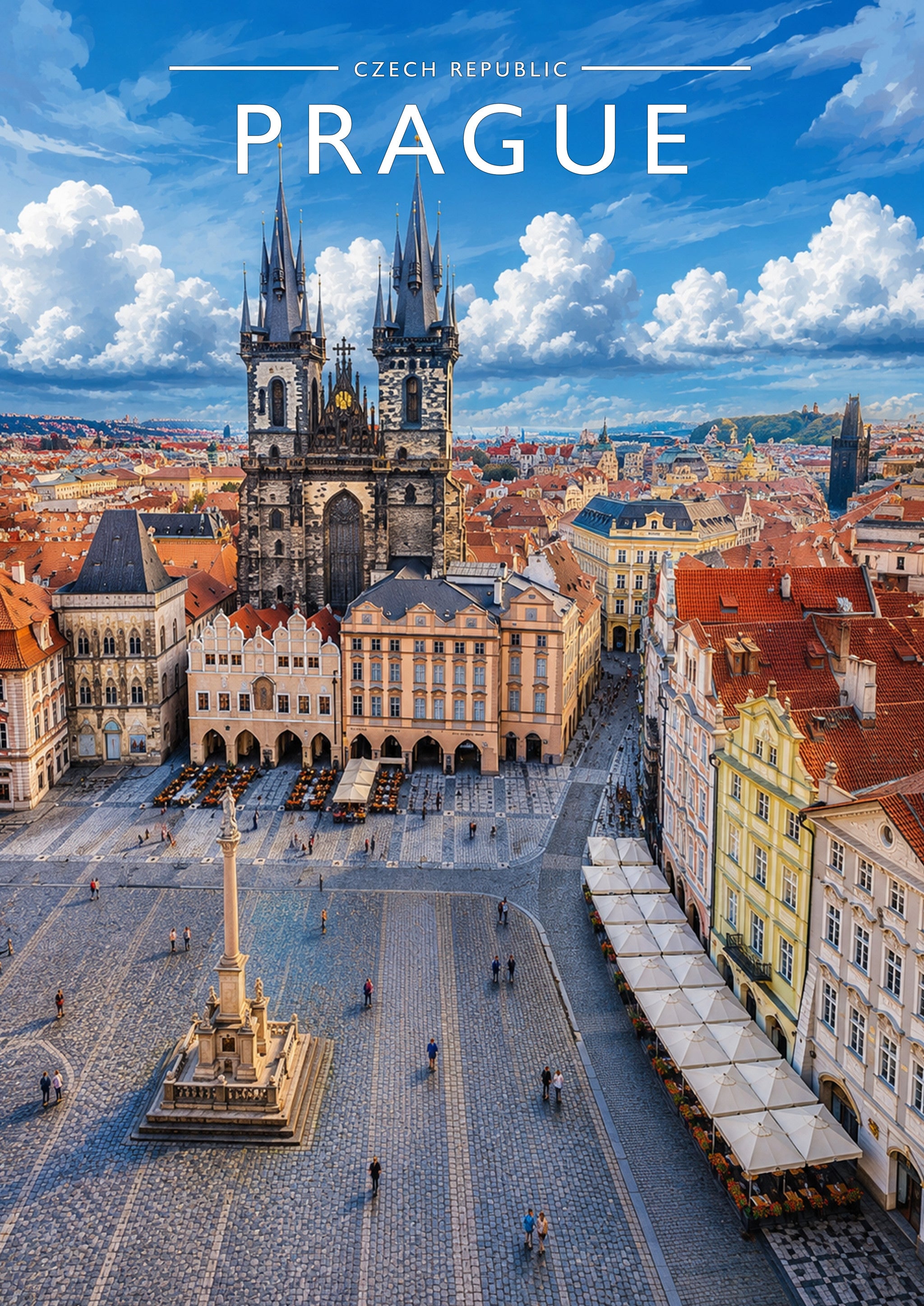 Prague #2 Travel Poster - A4 travel poster print