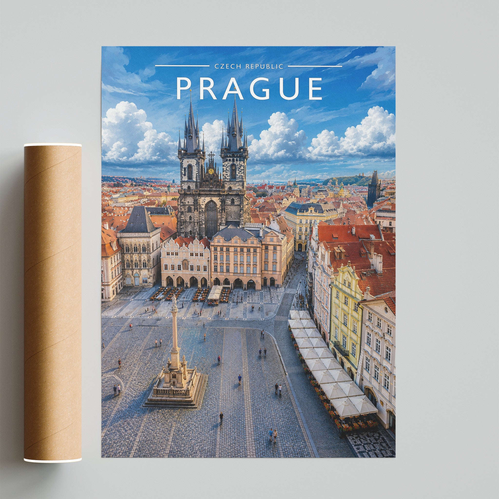 Prague #2 Travel Poster - fine art print with shipping tube