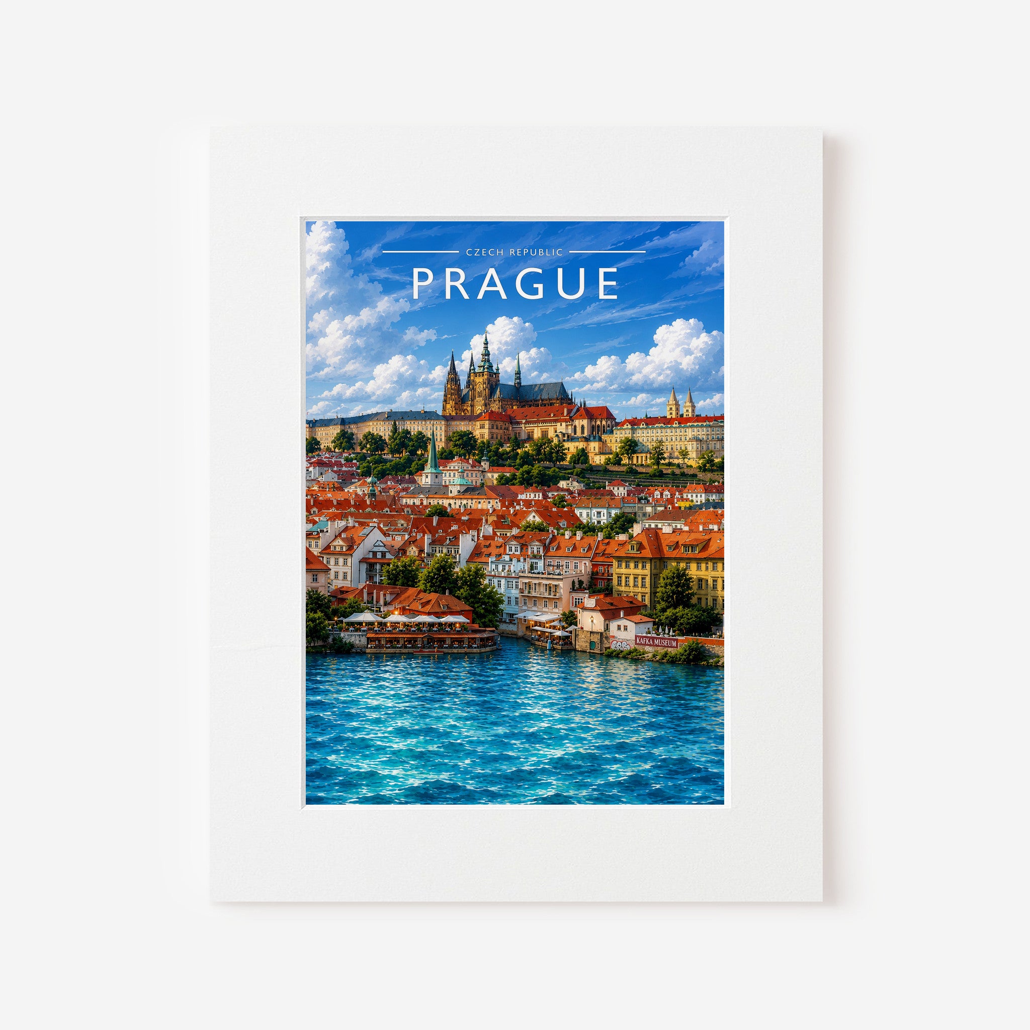Prague #3 Travel Poster in a white mount