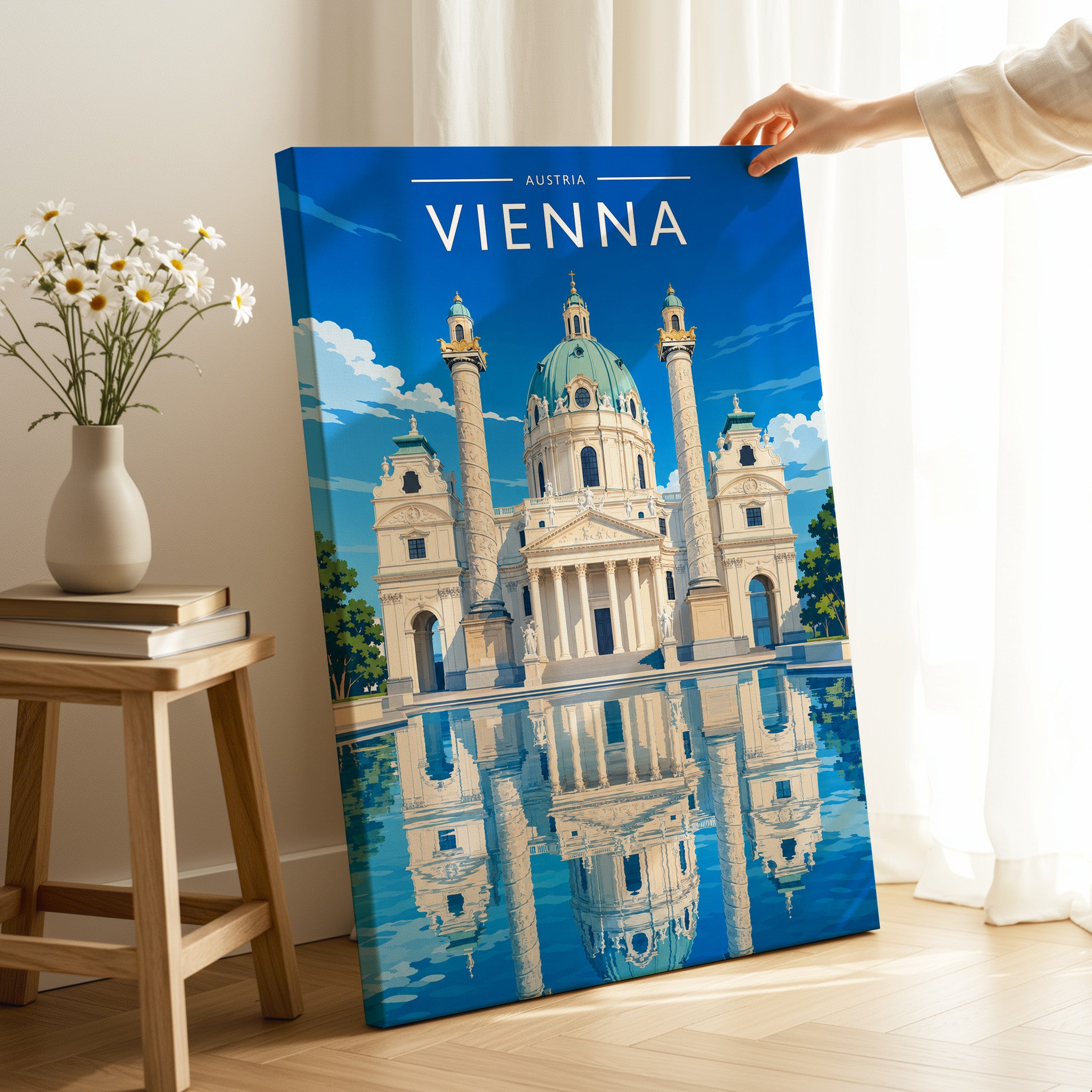 Vienna #2 Travel Poster as a gallery-wrapped canvas