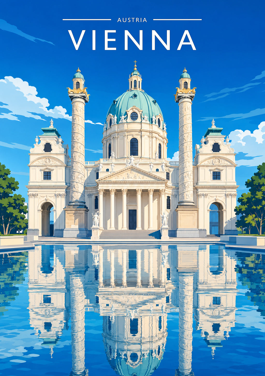 Vienna #2 Travel Poster - A4 travel poster print