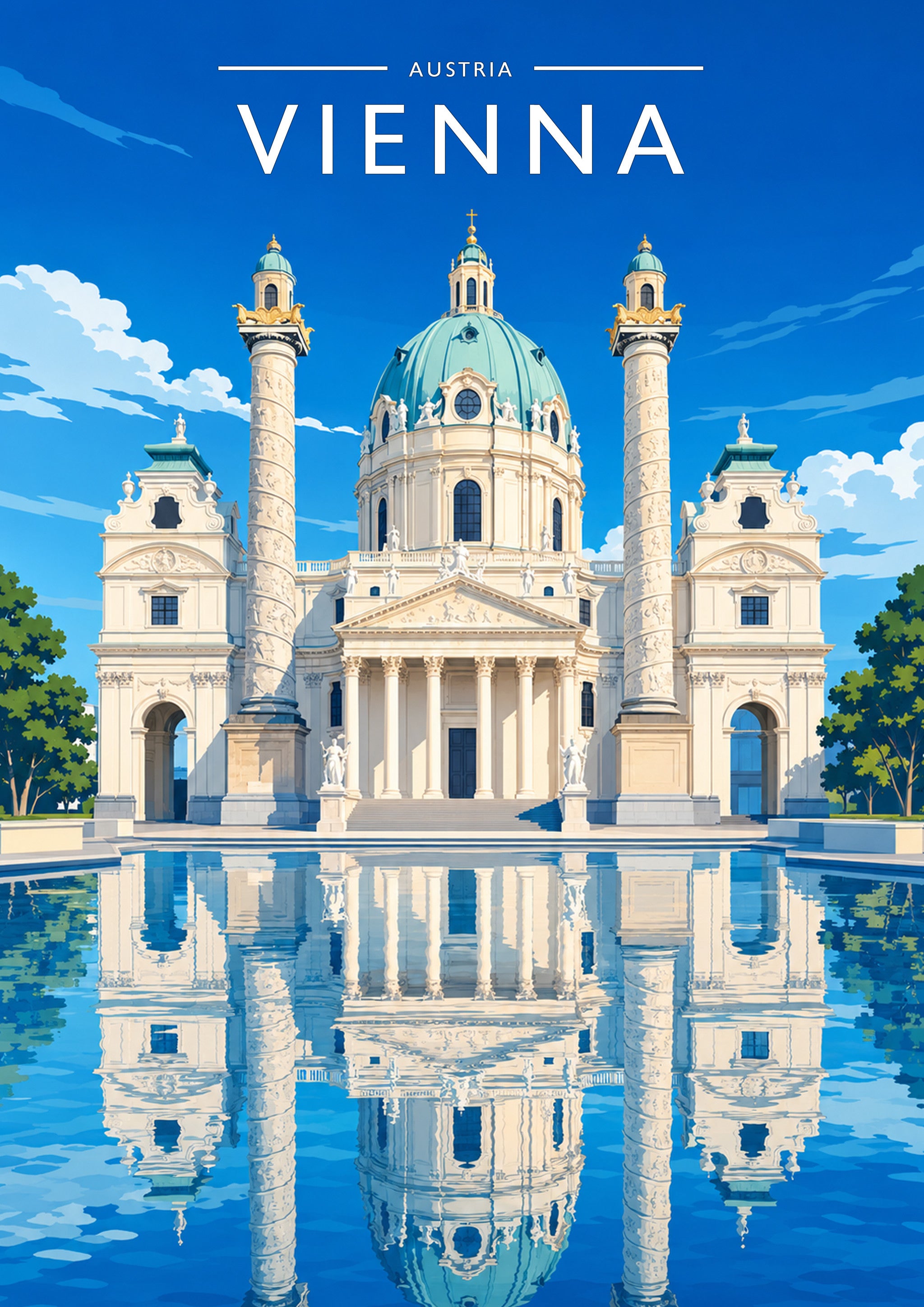 Vienna #2 Travel Poster - A4 travel poster print