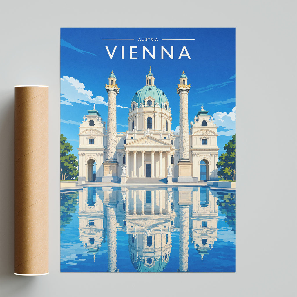 Vienna #2 Travel Poster - fine art print with shipping tube