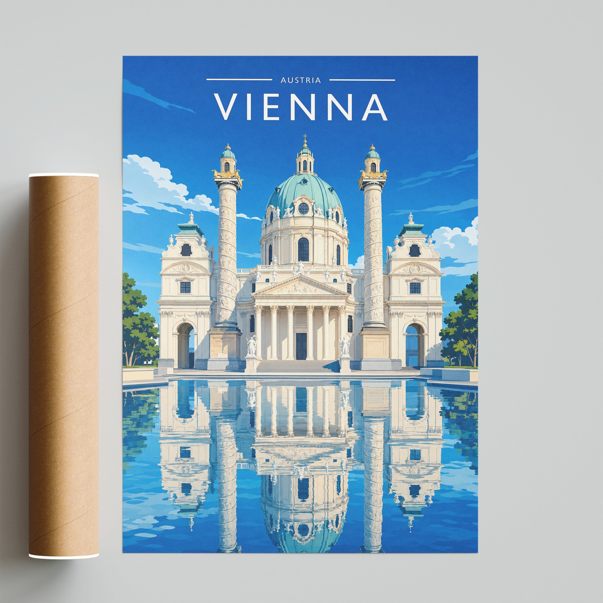 Vienna #2 Travel Poster - fine art print with shipping tube