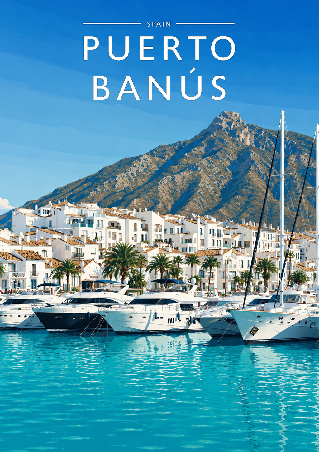 Puerto Banús #2 Travel Poster - A4 travel poster print