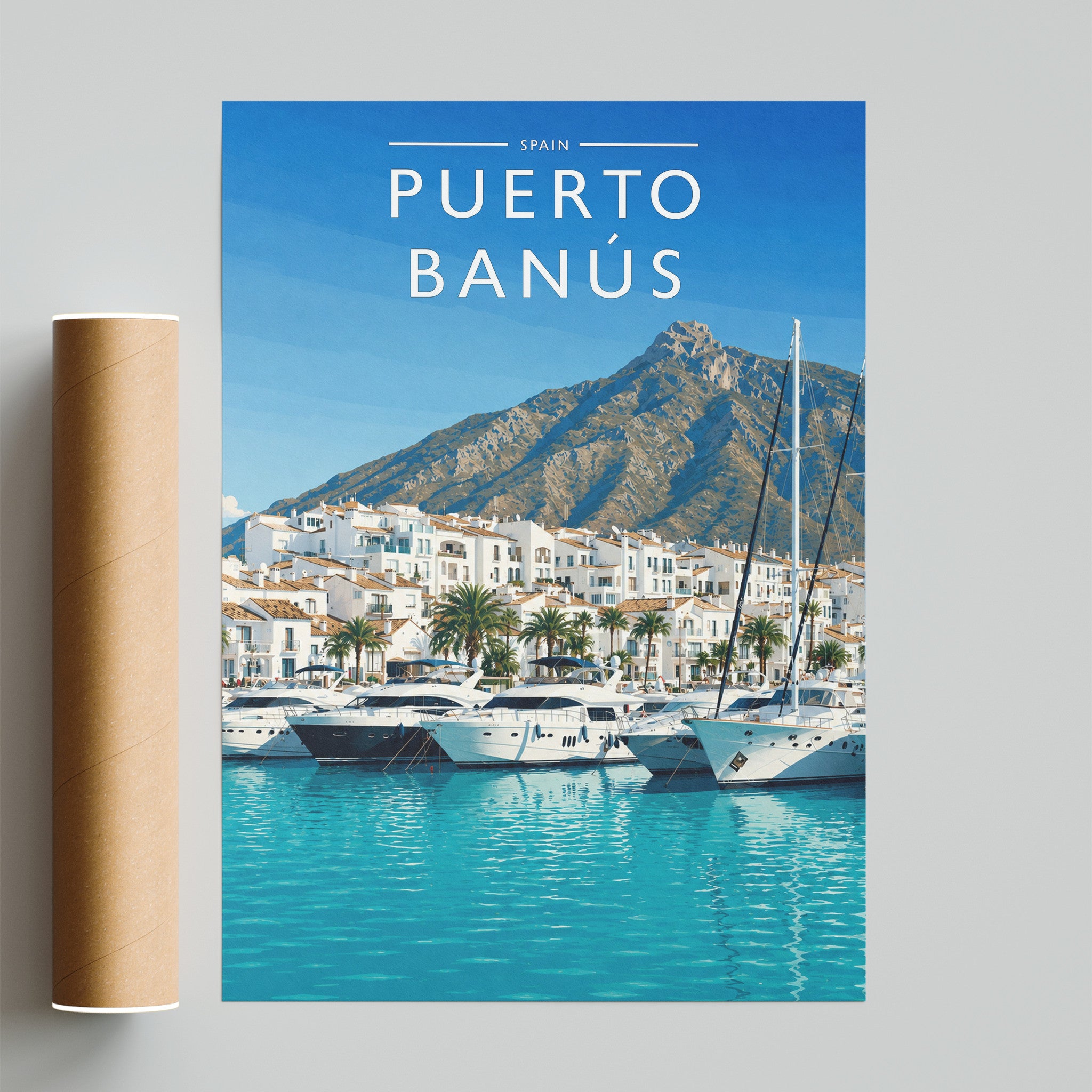 Puerto Banús #2 Travel Poster - fine art print with shipping tube