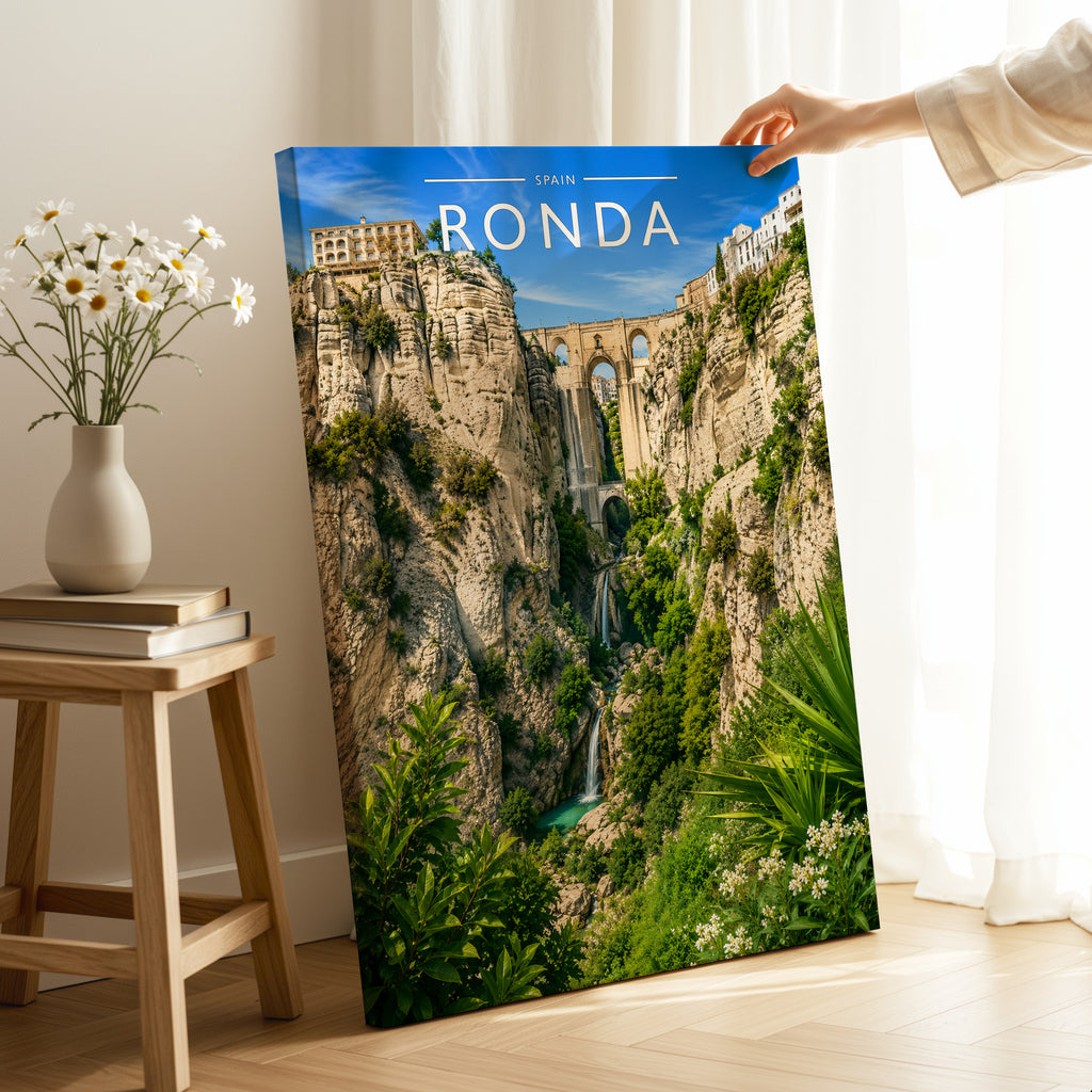 Ronda Travel Poster as a gallery-wrapped canvas