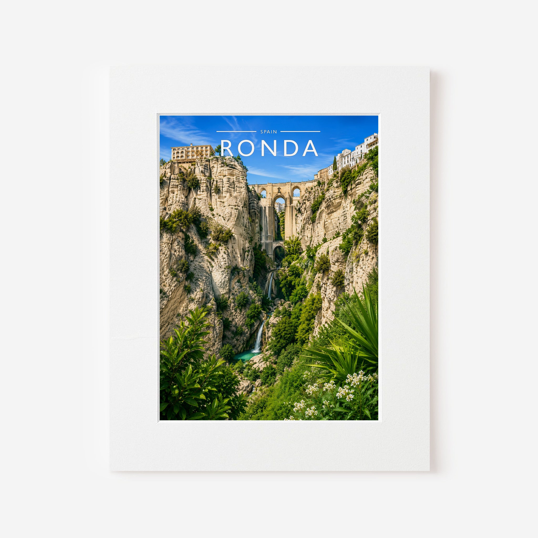 Ronda Travel Poster in a white mount