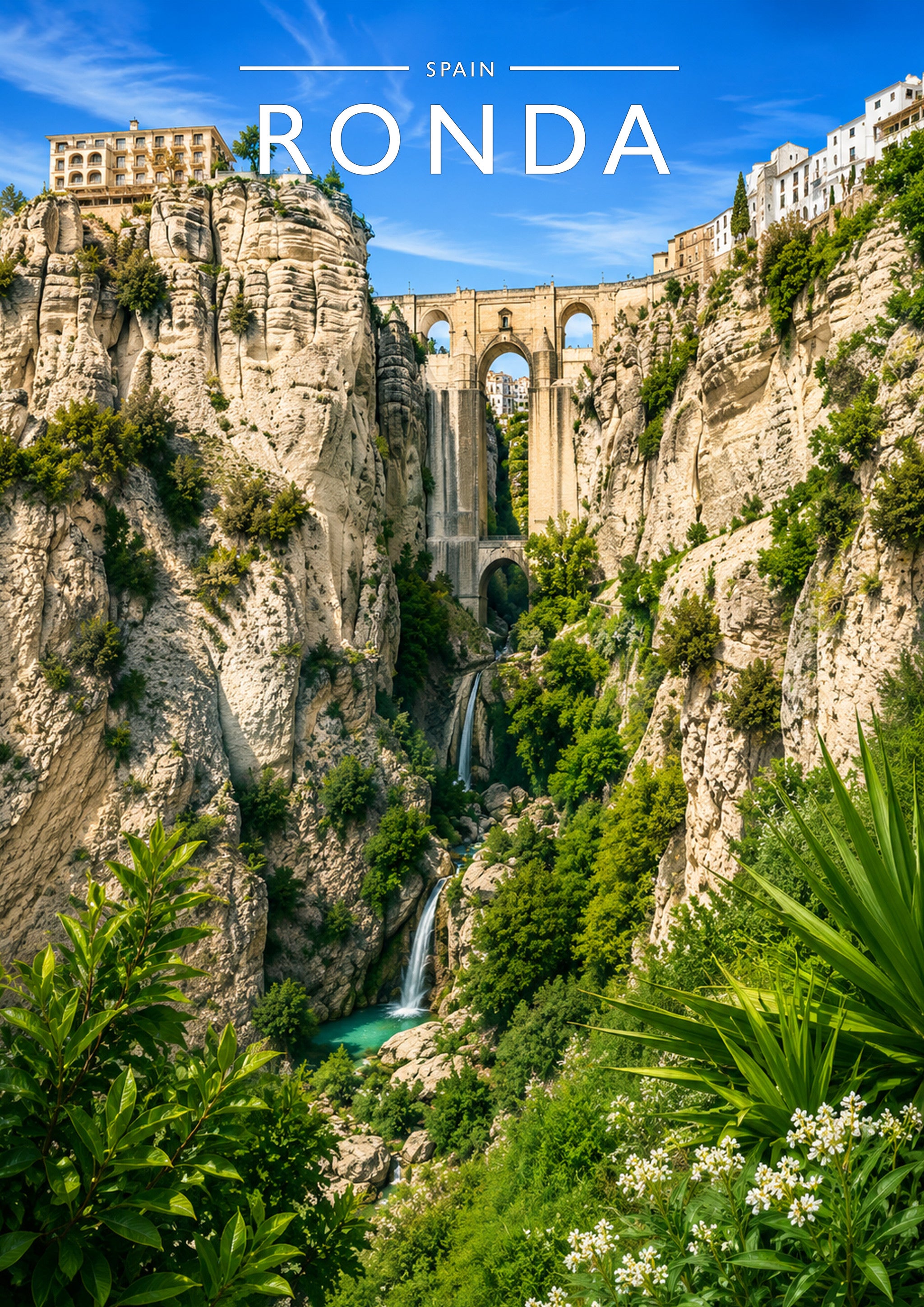 Ronda Travel Poster - A4 travel poster print