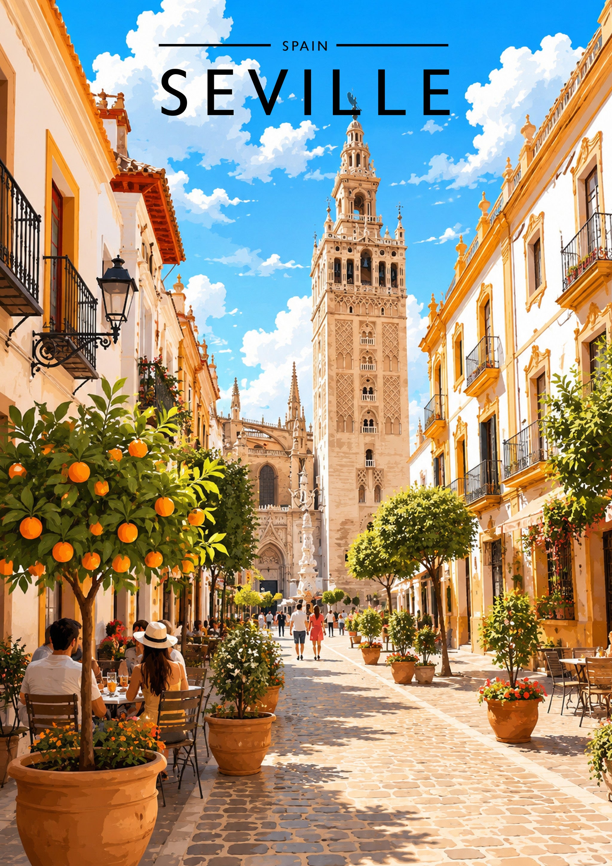 Seville Travel Poster - A4 travel poster print