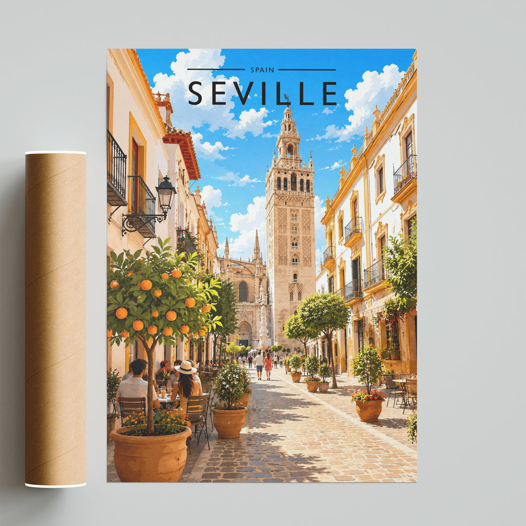 Seville Travel Poster - fine art print with shipping tube