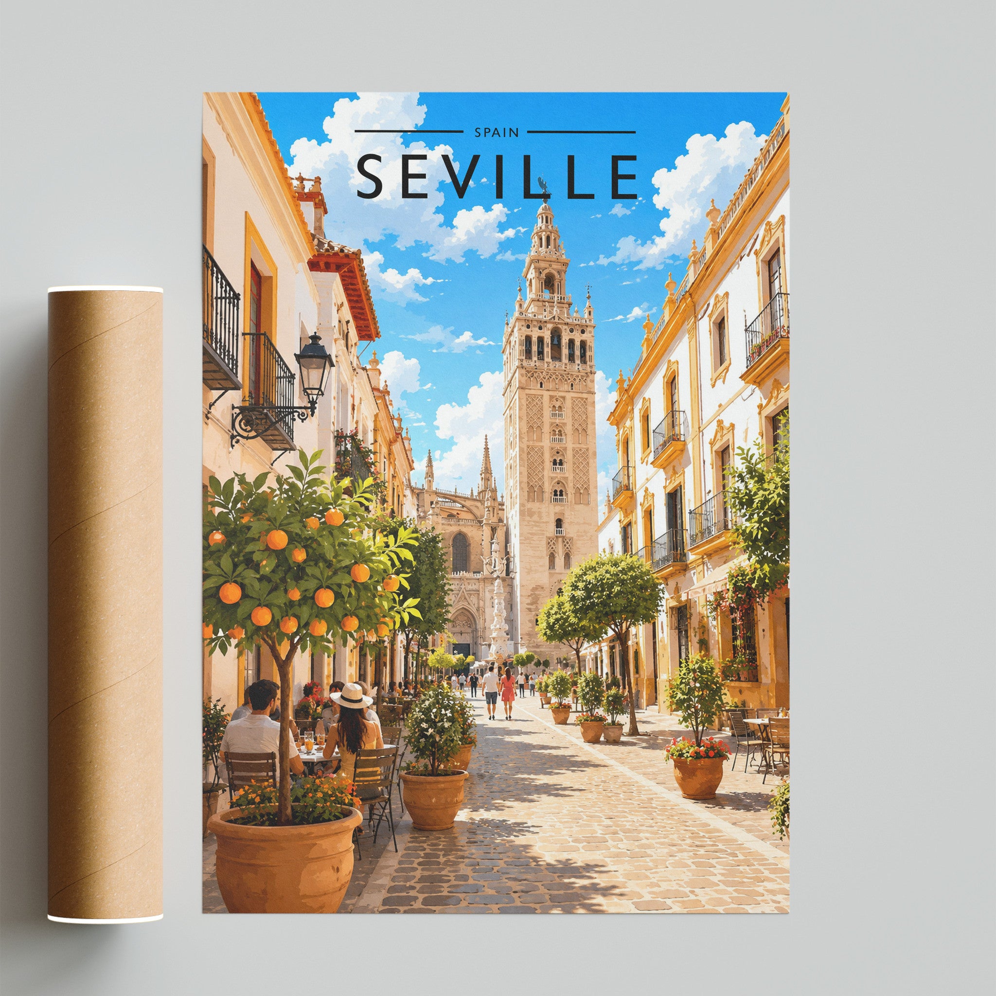 Seville Travel Poster - fine art print with shipping tube
