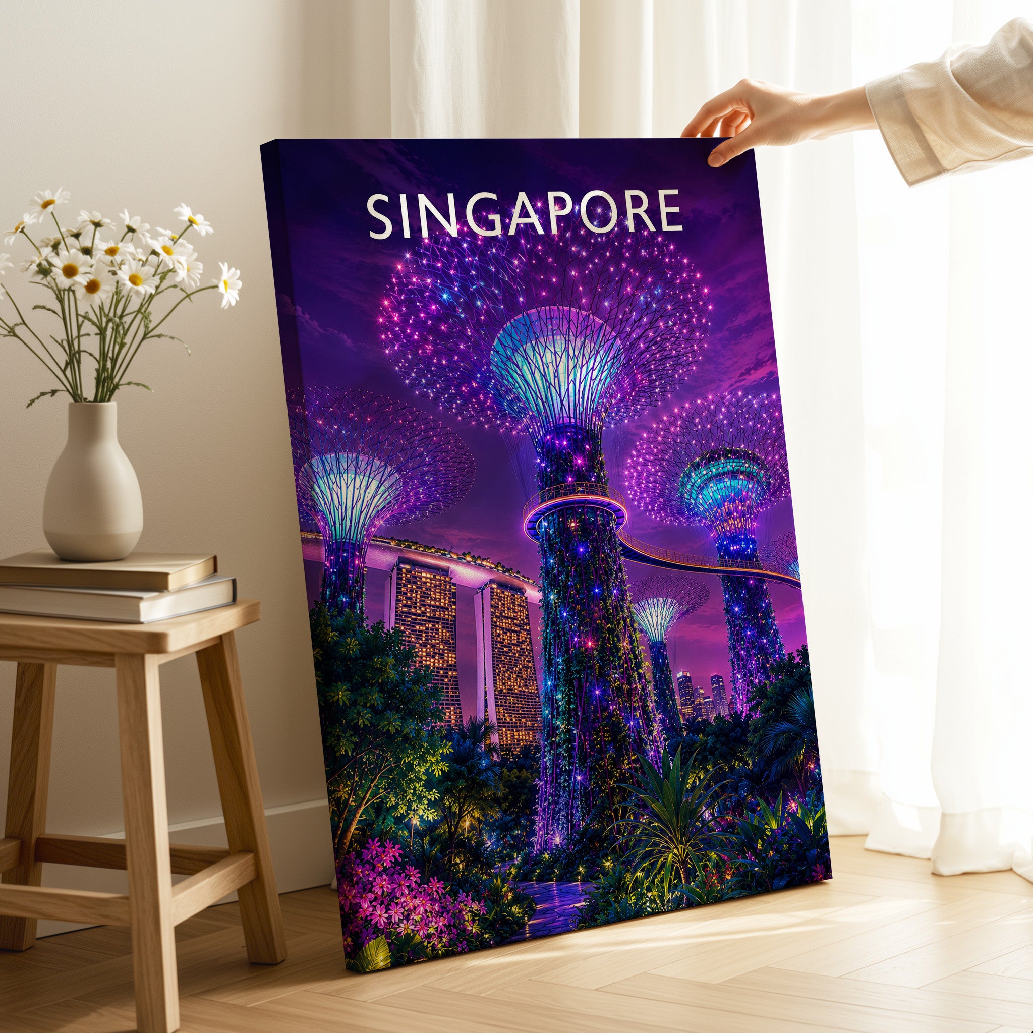 Singapore #2 Travel Poster as a gallery-wrapped canvas