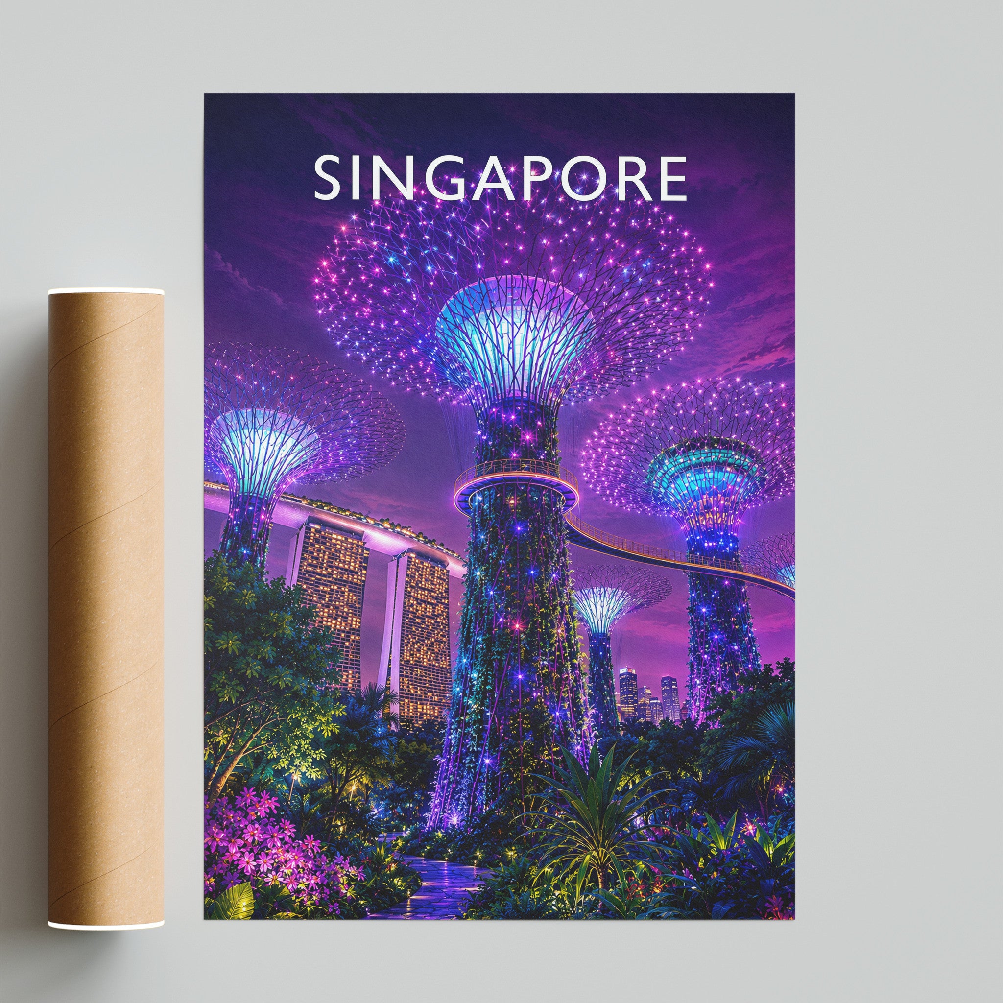 Singapore #2 Travel Poster - fine art print with shipping tube