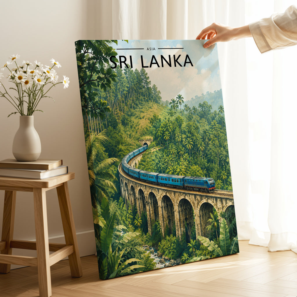 Sri Lanka Travel Poster as a gallery-wrapped canvas