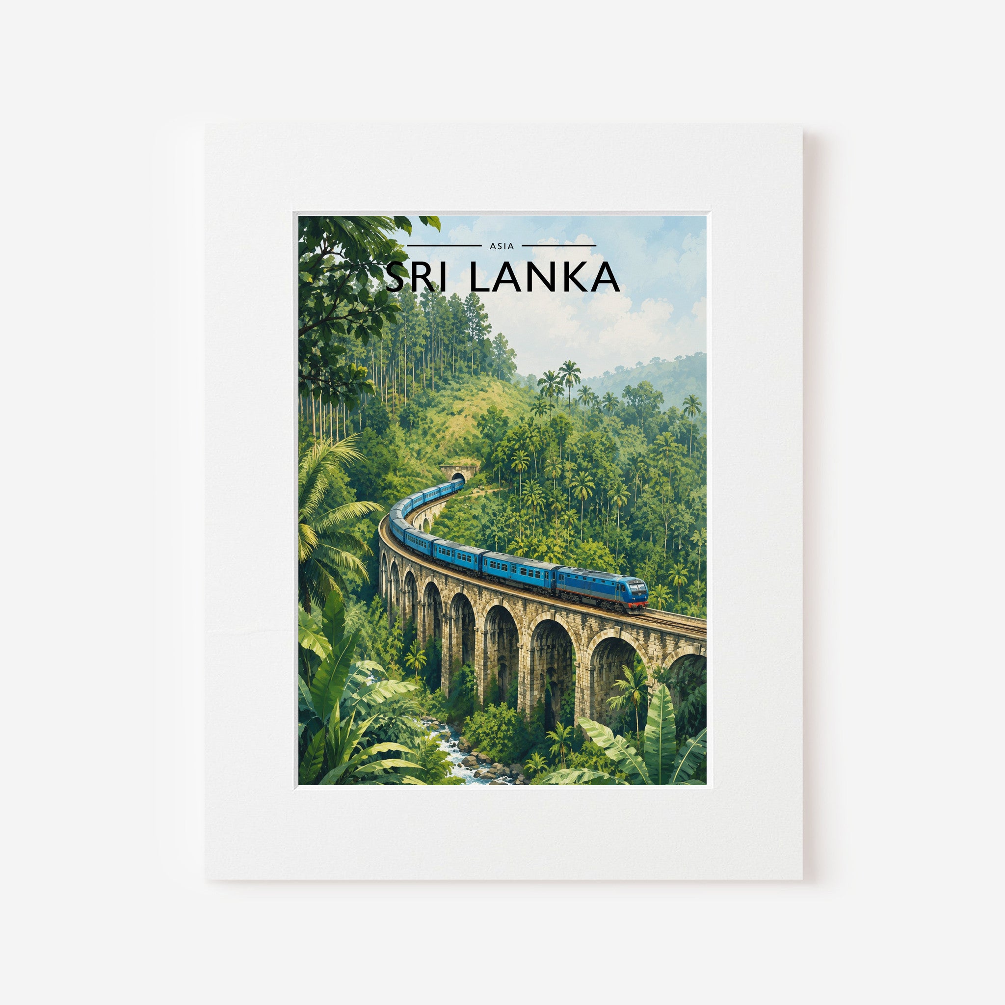 Sri Lanka Travel Poster in a white mount