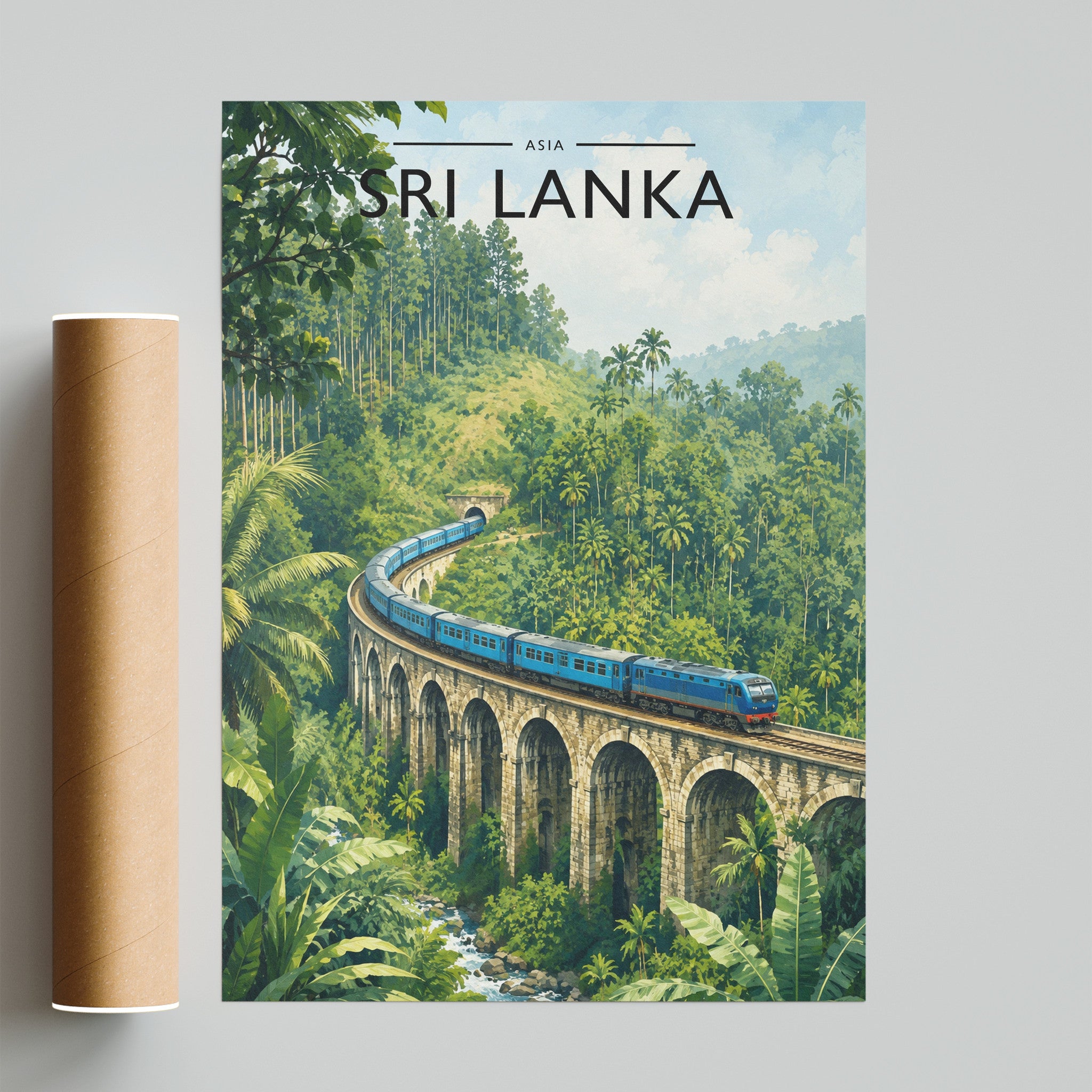 Sri Lanka Travel Poster - fine art print with shipping tube