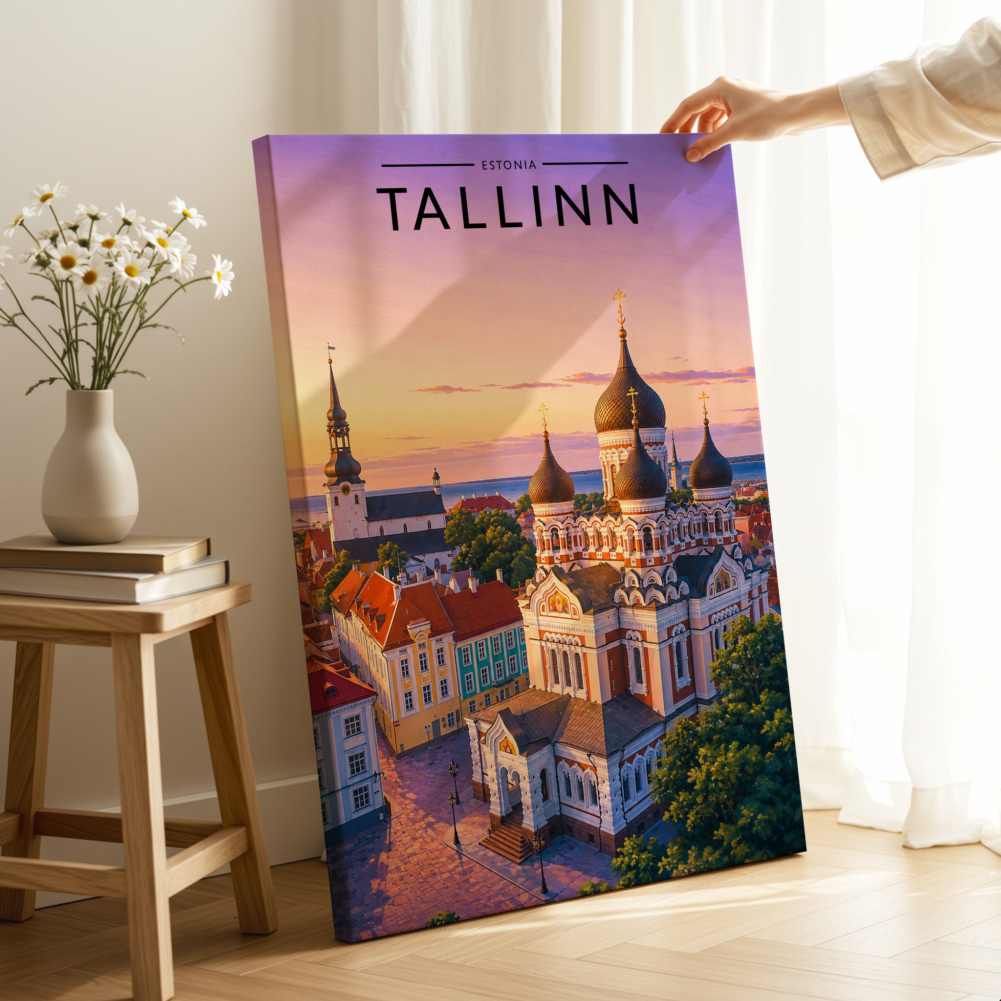 Tallinn Travel Poster as a gallery-wrapped canvas