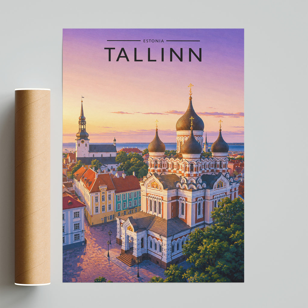 Tallinn Travel Poster - fine art print with shipping tube