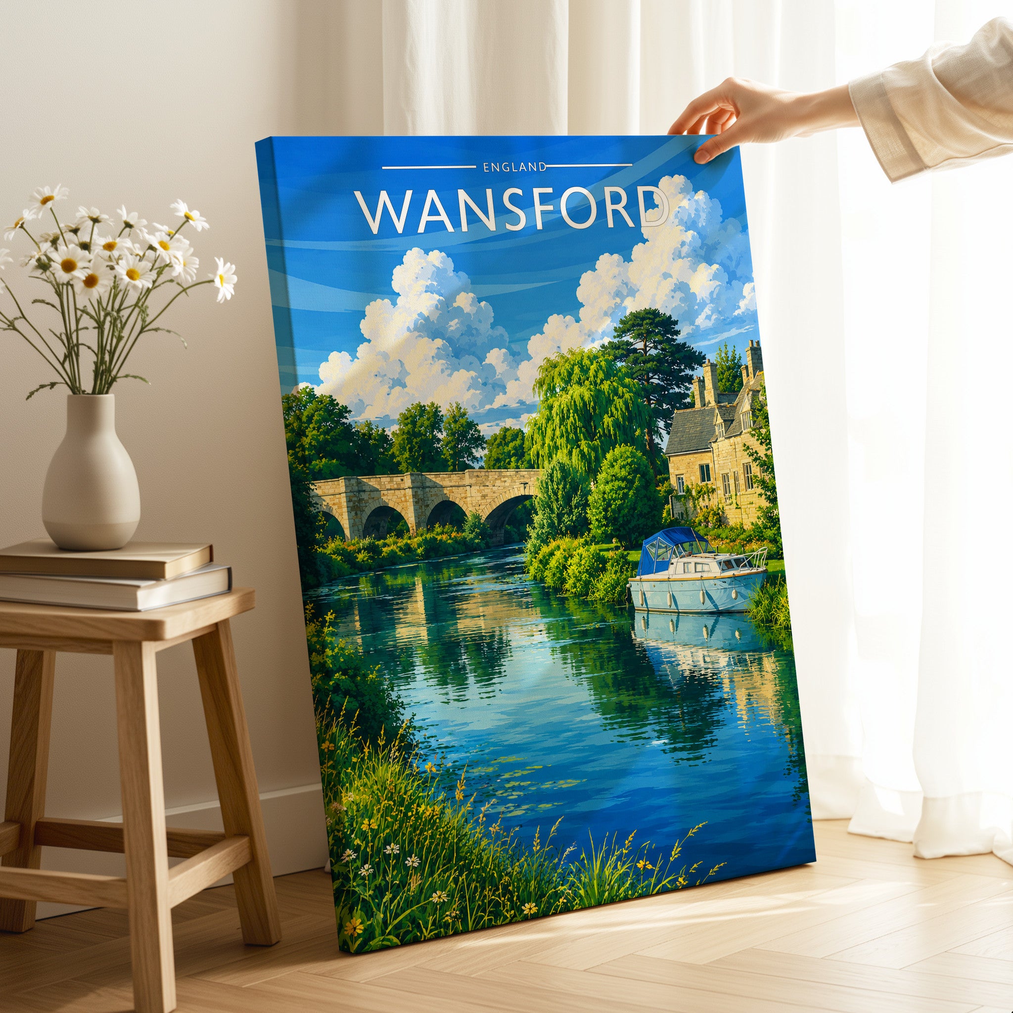 Wansford Travel Poster as a gallery-wrapped canvas