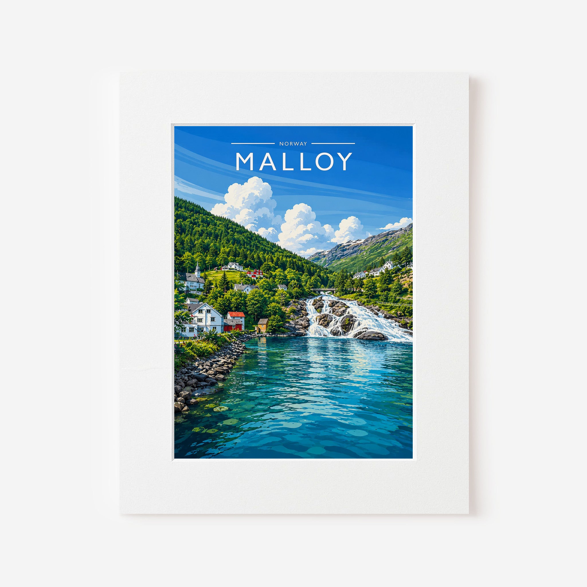 Malloy Travel Poster in a white mount
