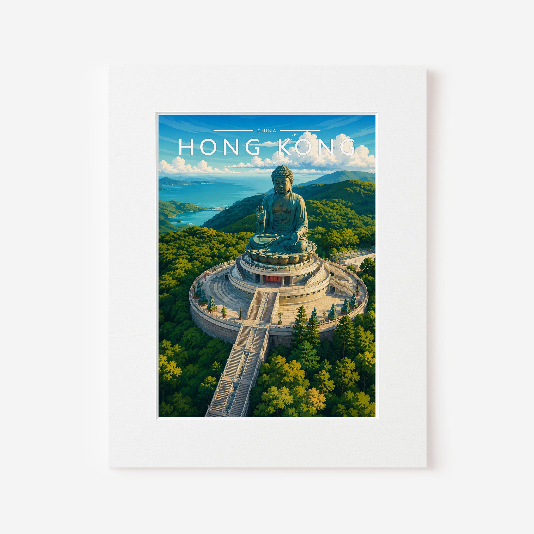 Hong Kong #3 Travel Poster in a white mount