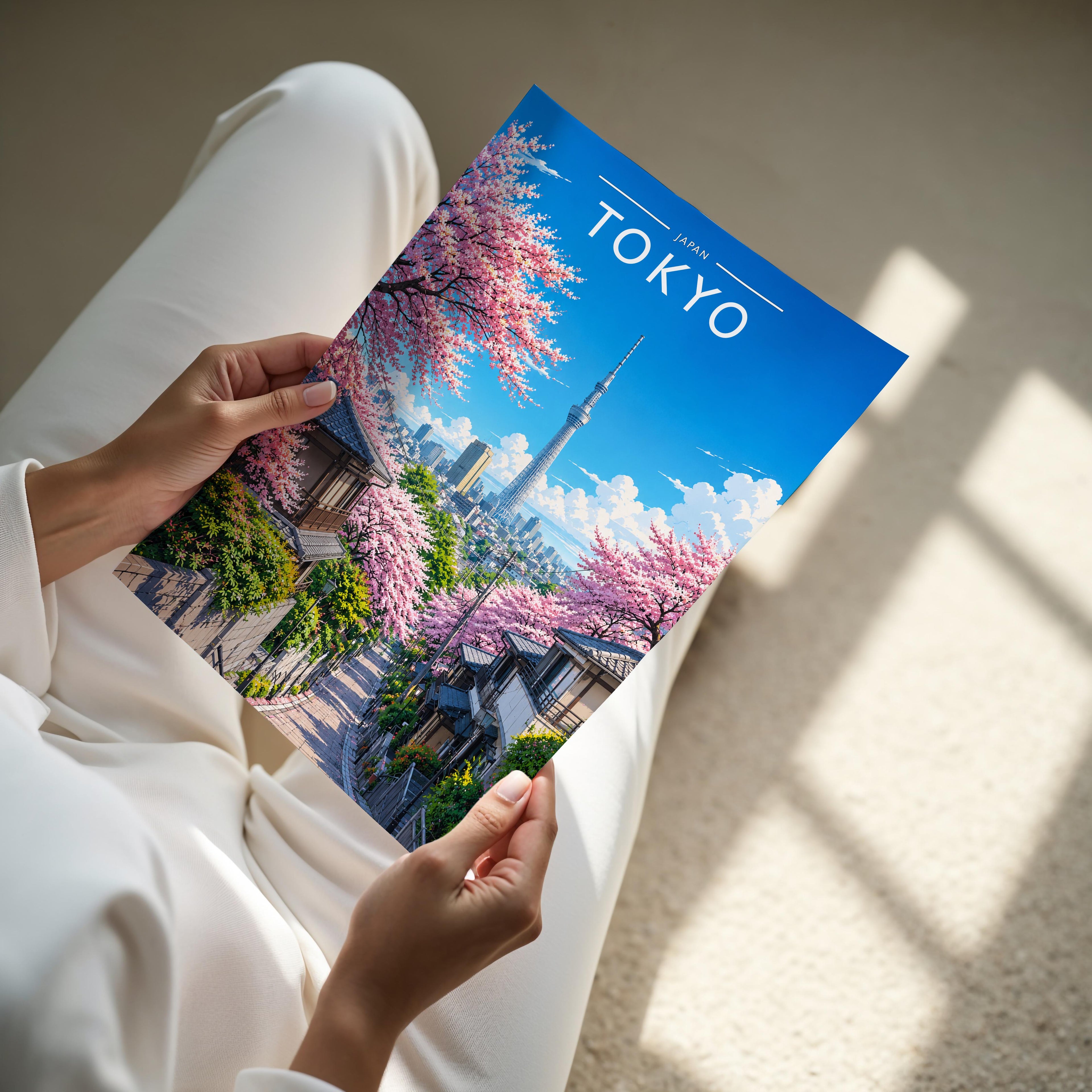Tokyo #3 Travel Poster - A4 print held in hand