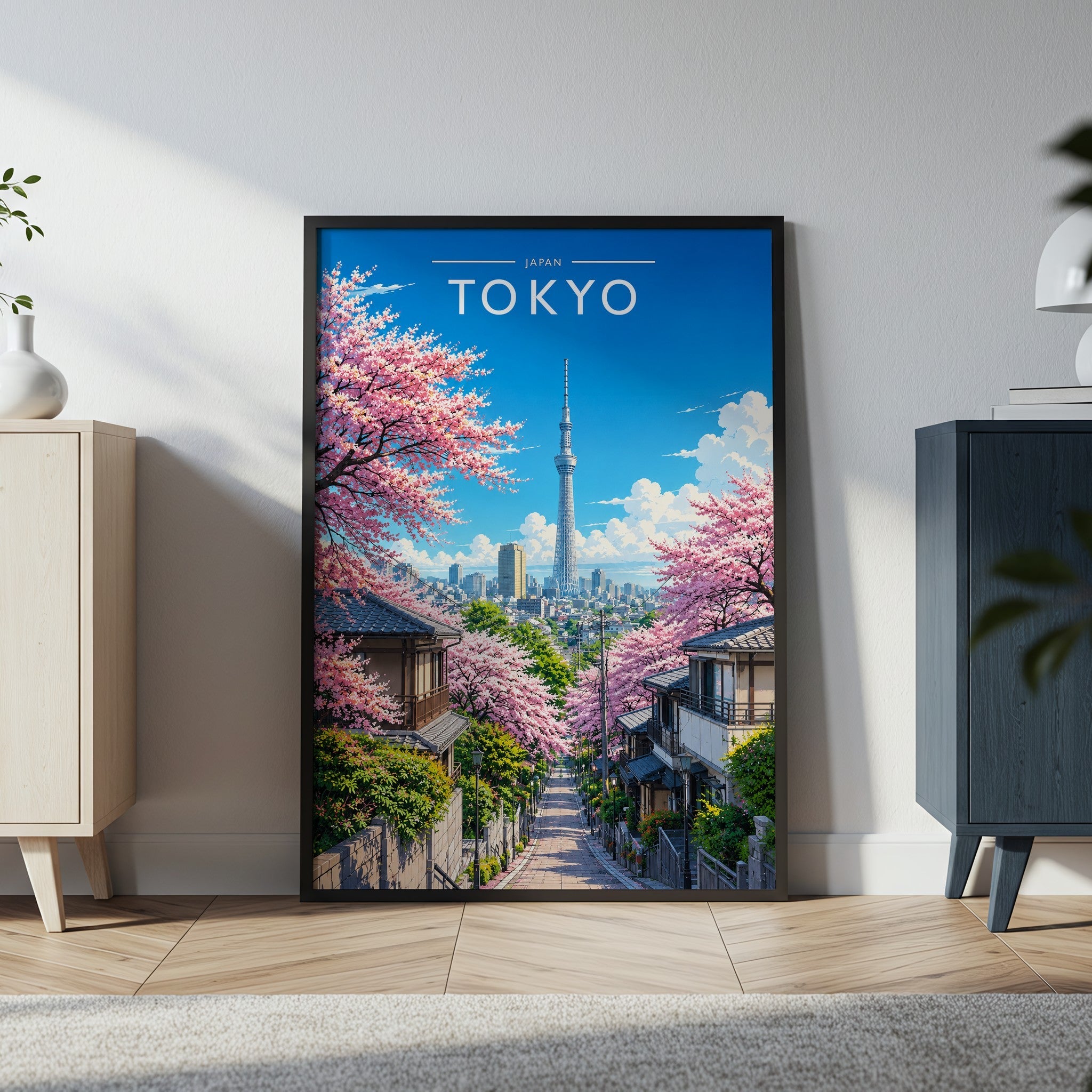 Tokyo #3 Travel Poster in a black frame