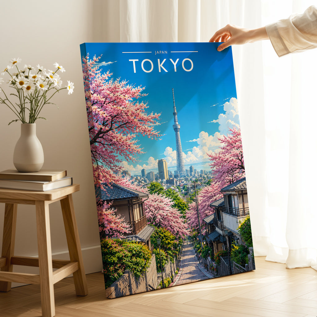 Tokyo #3 Travel Poster as a gallery-wrapped canvas