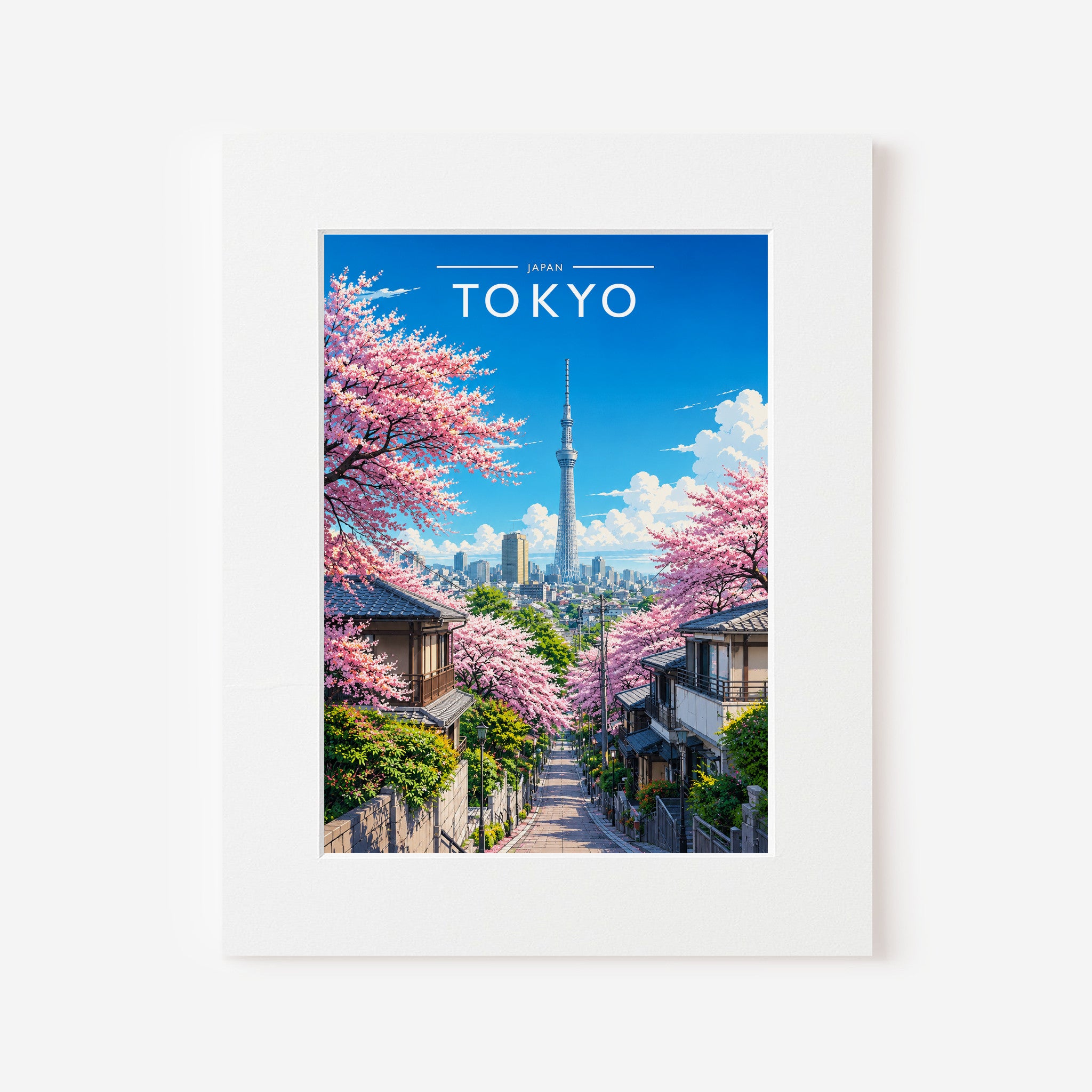 Tokyo #3 Travel Poster in a white mount