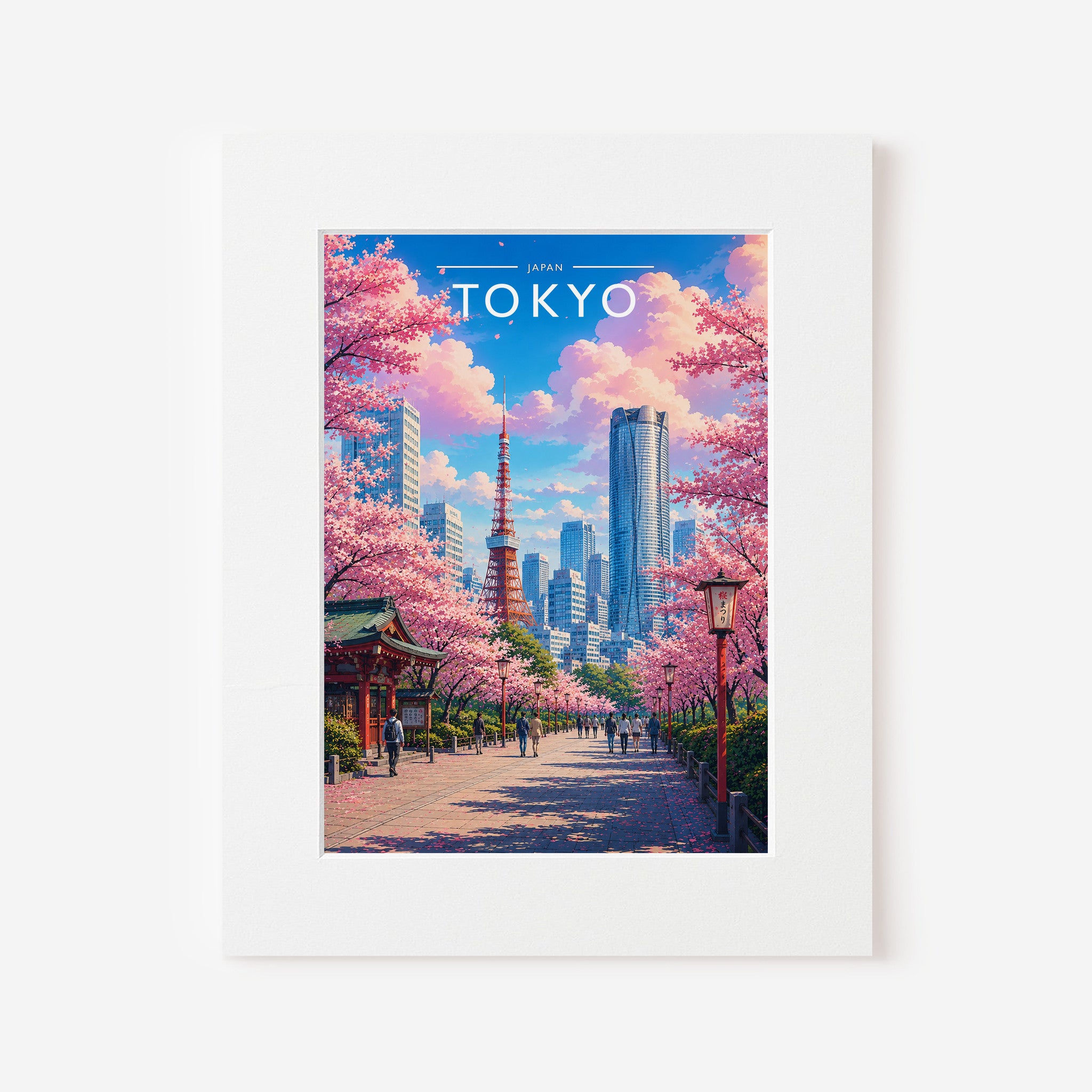 Tokyo #4 Travel Poster in a white mount