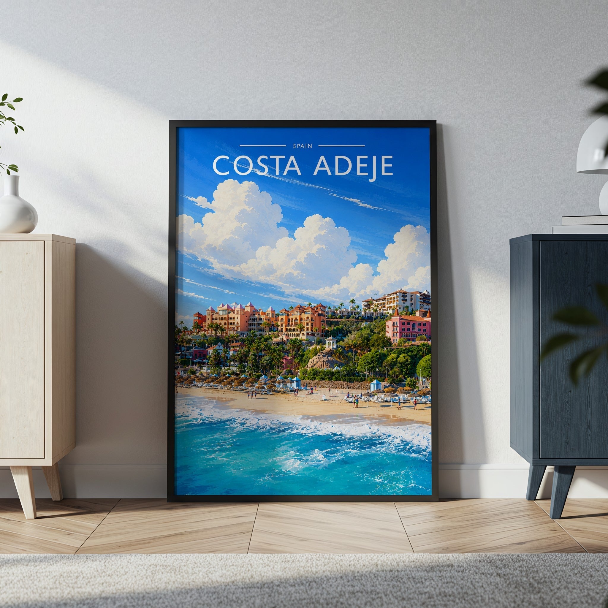 Costa Adeje #4 Travel Poster in a black frame