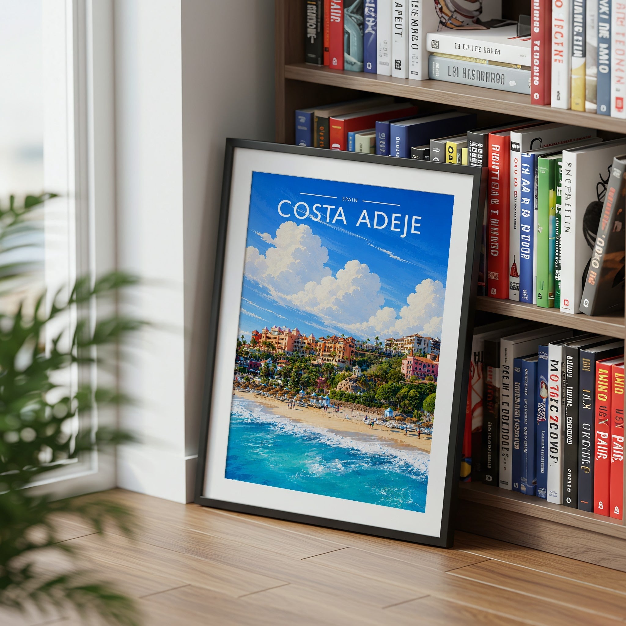Costa Adeje #4 Travel Poster mounted in a black frame