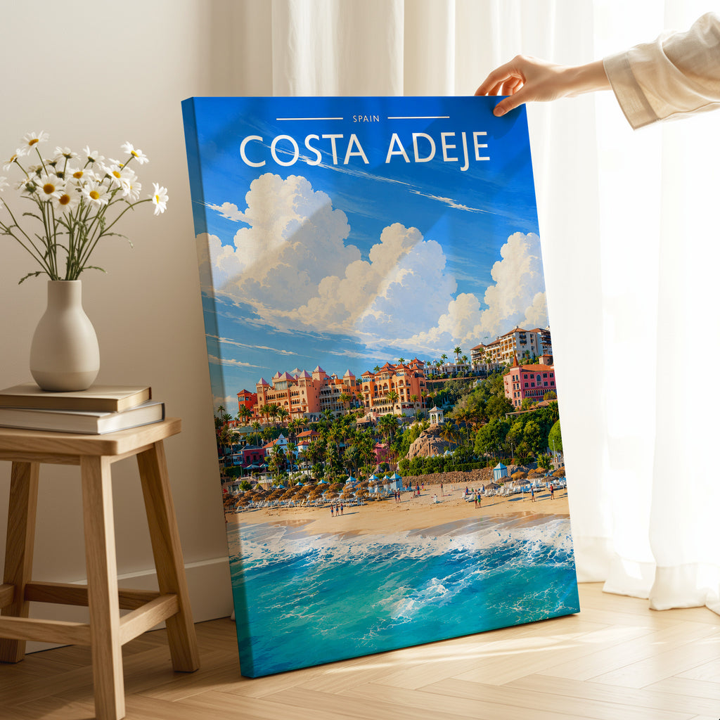 Costa Adeje #4 Travel Poster as a gallery-wrapped canvas
