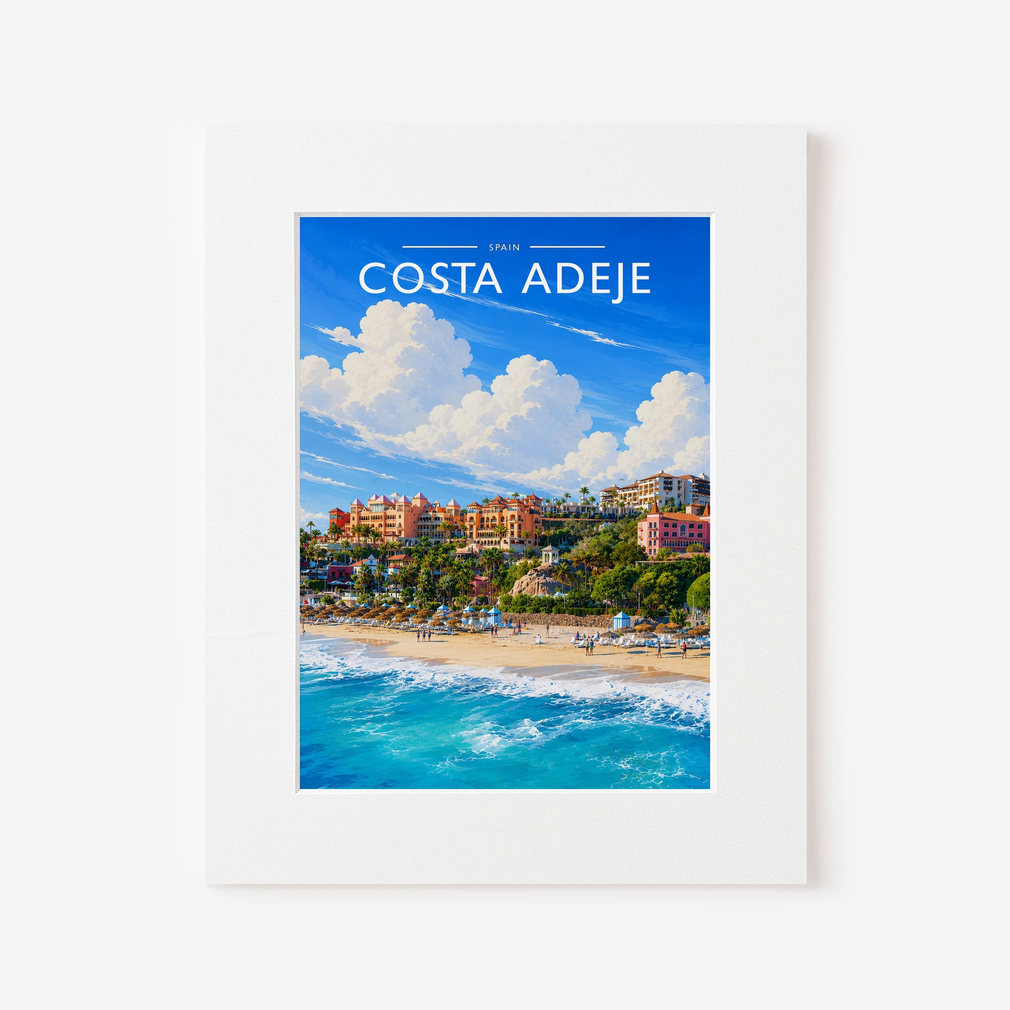 Costa Adeje #4 Travel Poster in a white mount
