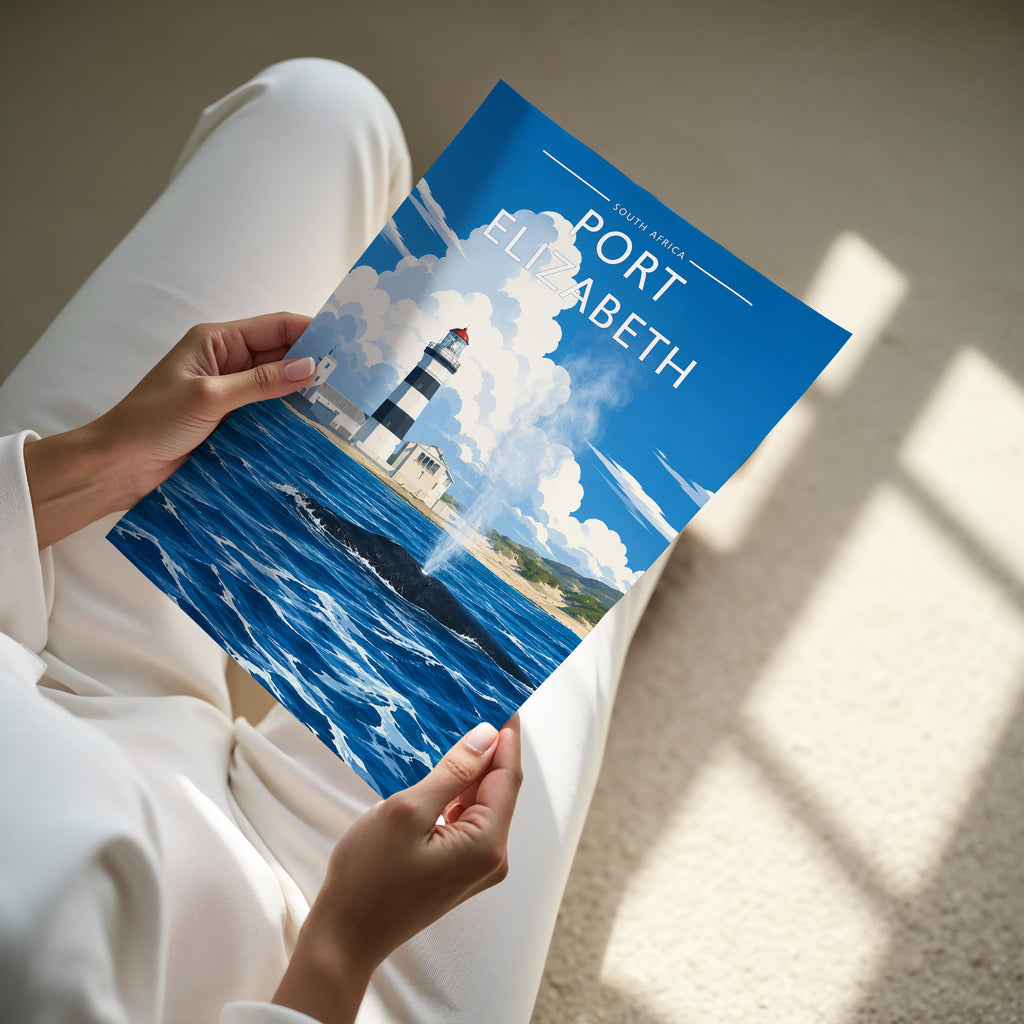 Port Elizabeth #2 Travel Poster - A4 print held in hand