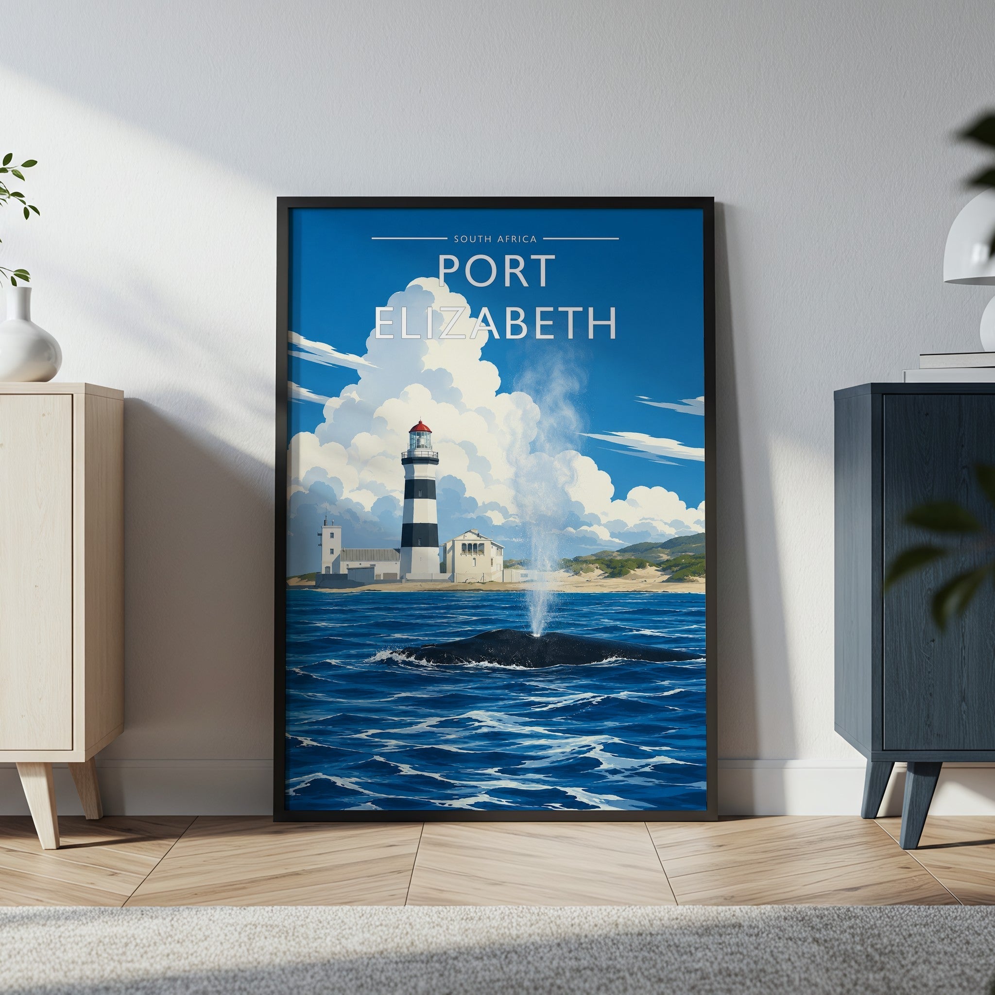 Port Elizabeth #2 Travel Poster in a black frame