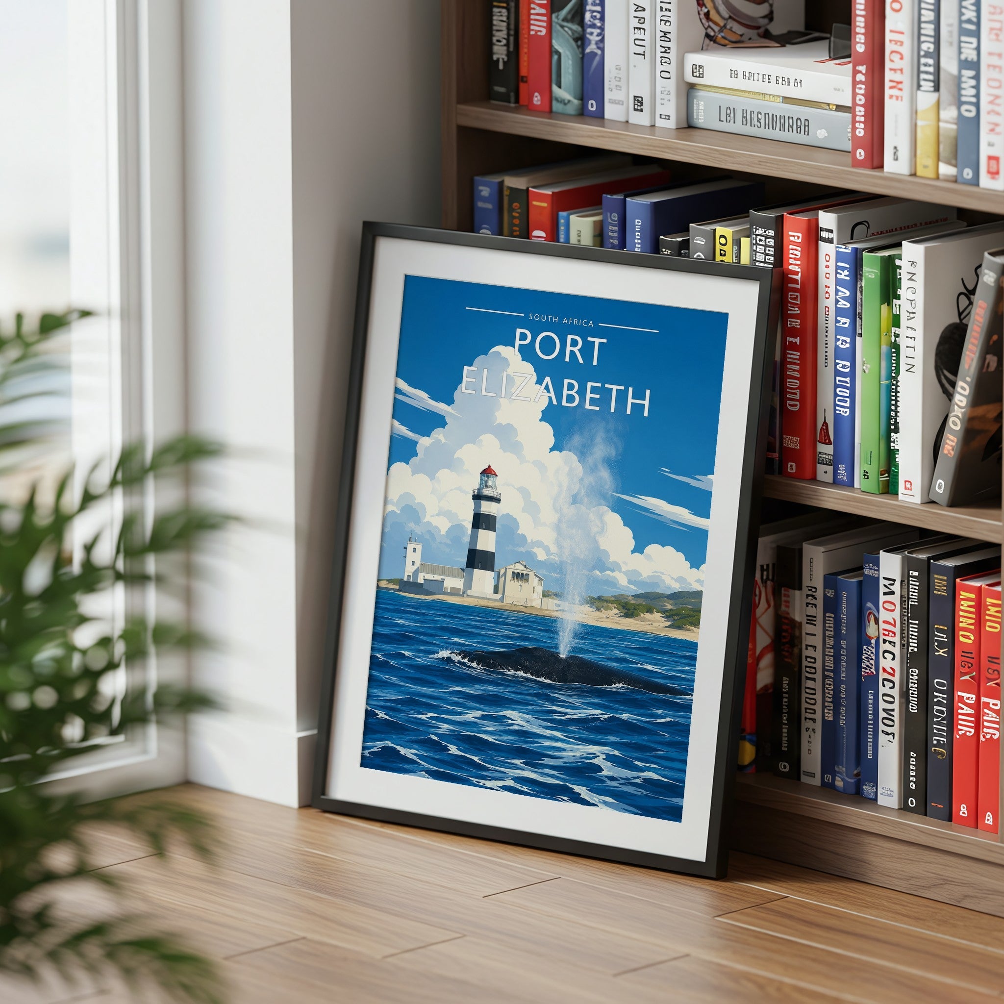 Port Elizabeth #2 Travel Poster mounted in a black frame