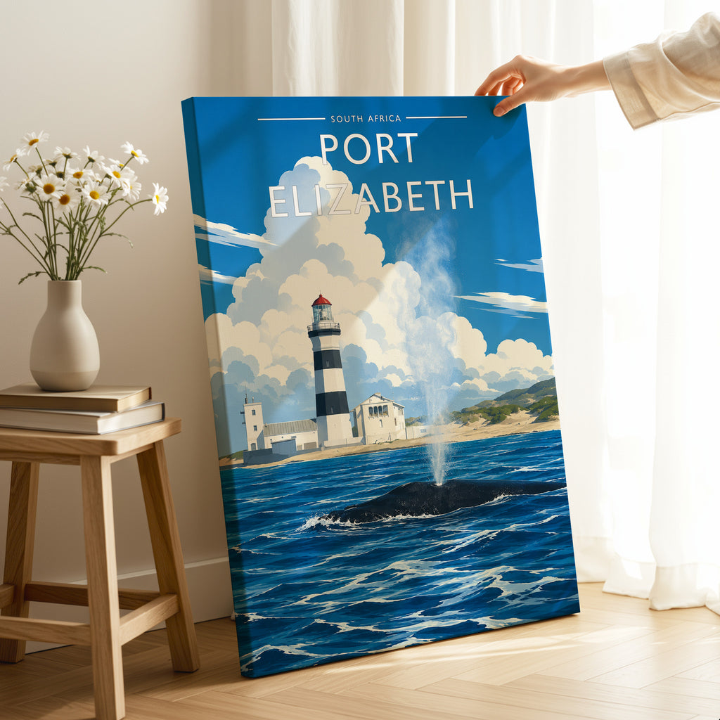 Port Elizabeth #2 Travel Poster as a gallery-wrapped canvas