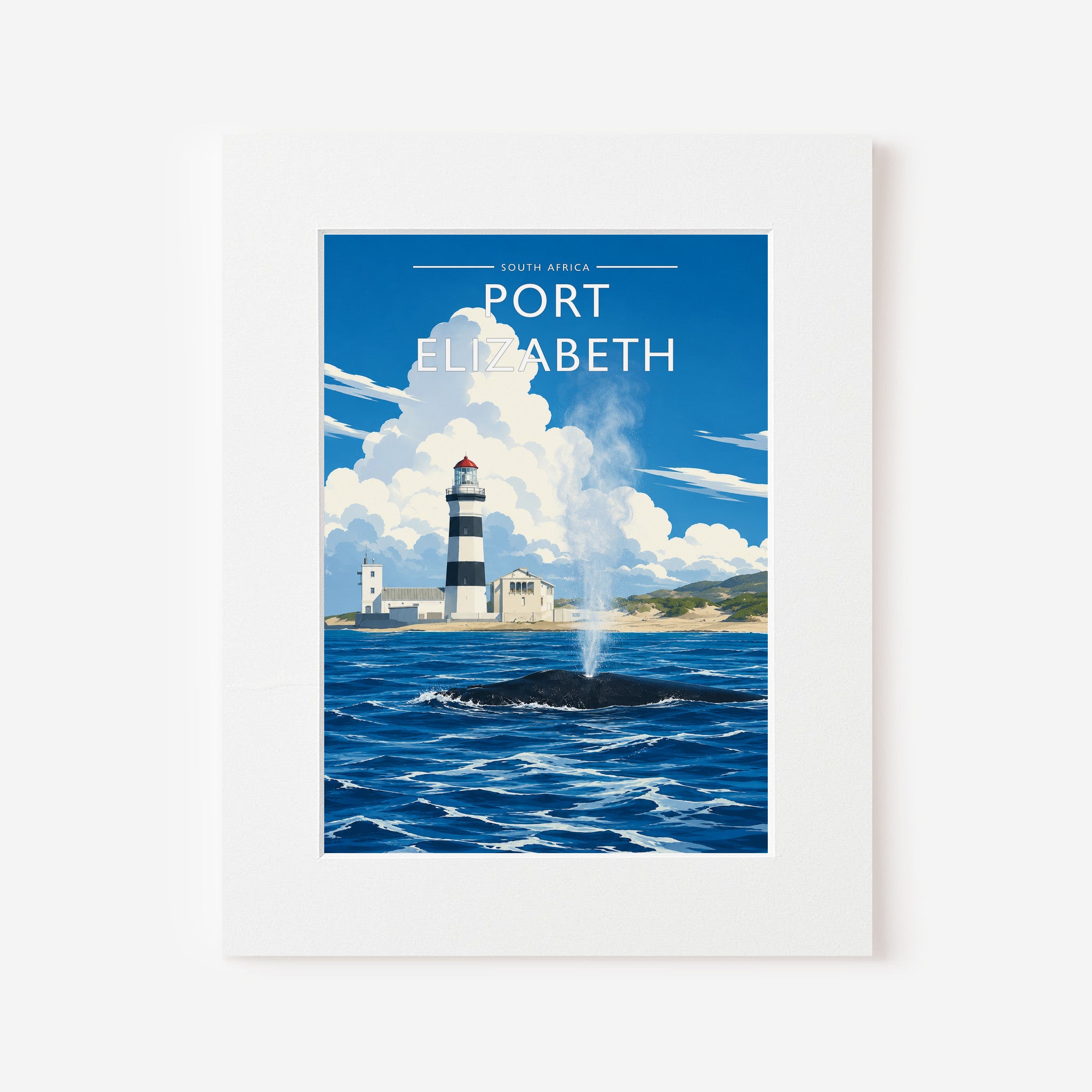 Port Elizabeth #2 Travel Poster in a white mount