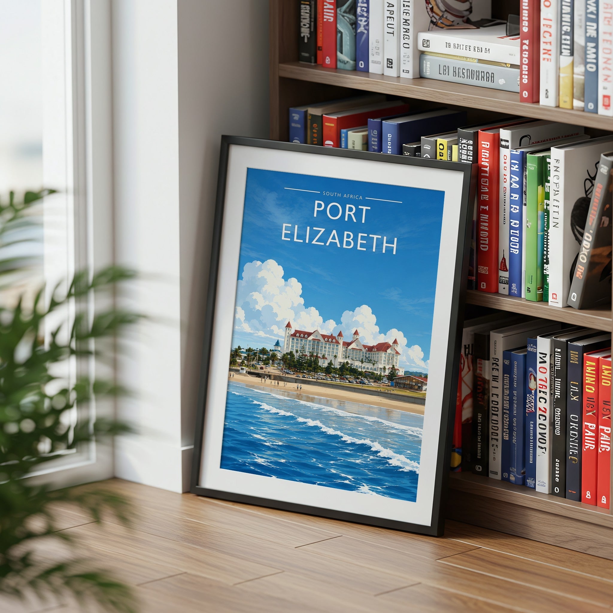 Port Elizabeth #3 Travel Poster mounted in a black frame
