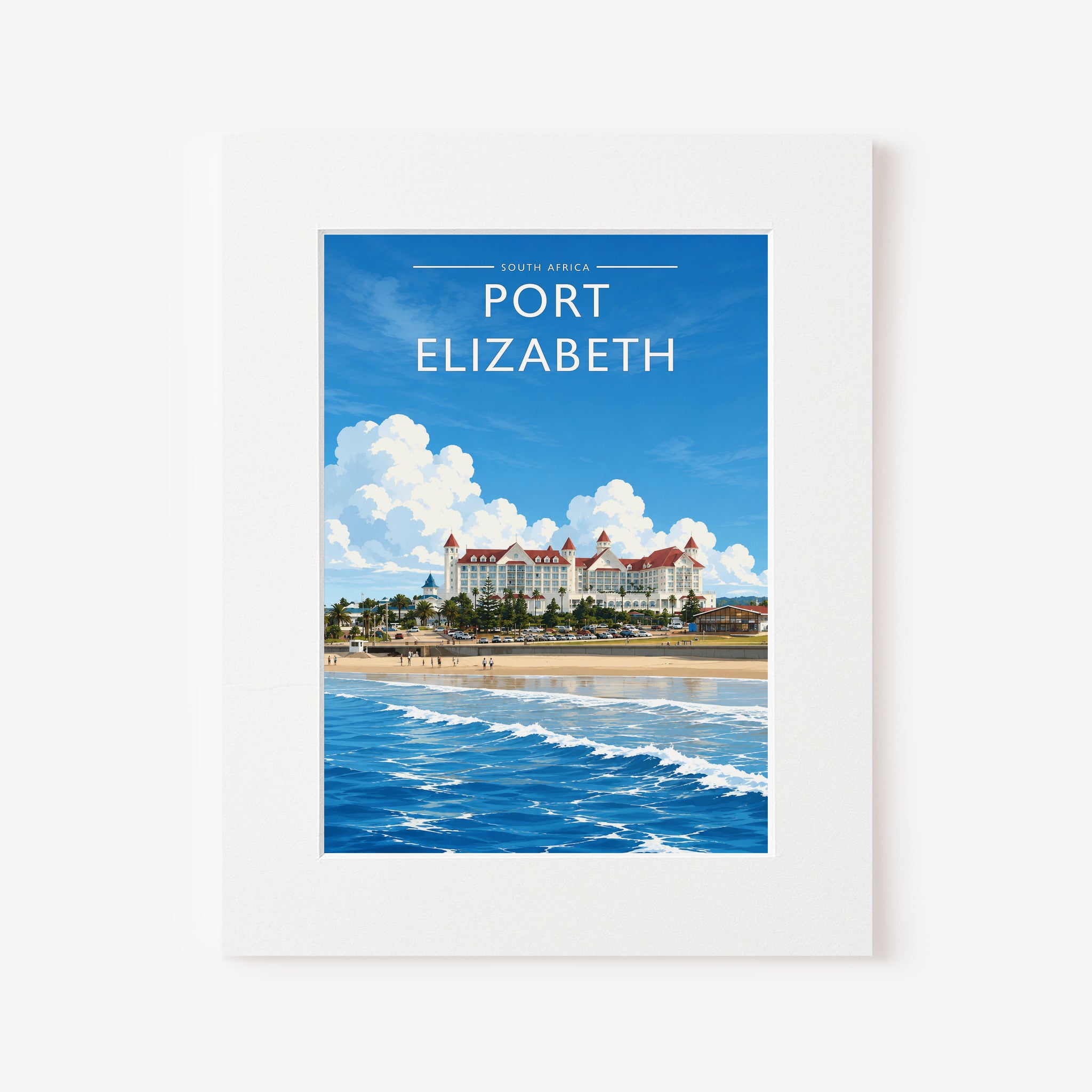 Port Elizabeth #3 Travel Poster in a white mount