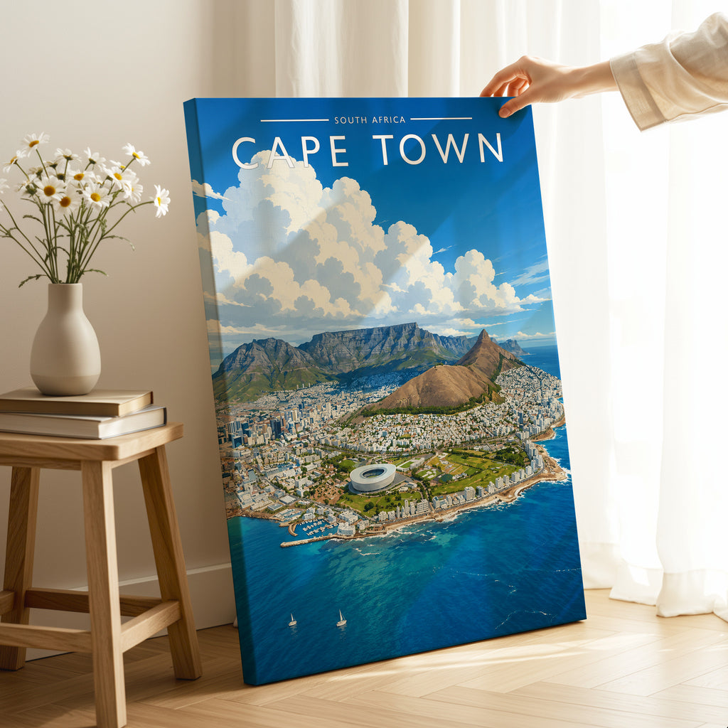 Cape Town Travel Poster as a gallery-wrapped canvas