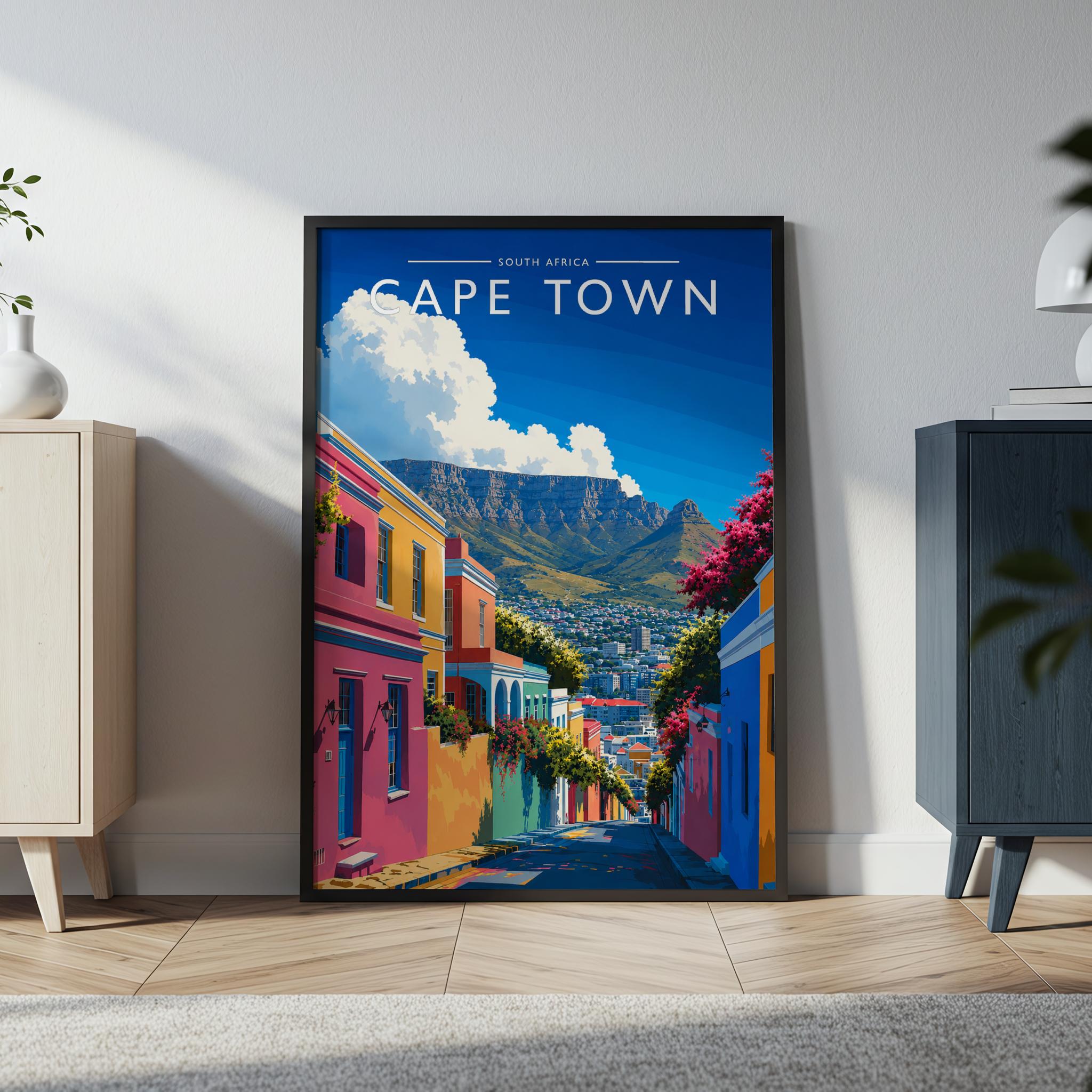 Cape Town #2 Travel Poster in a black frame