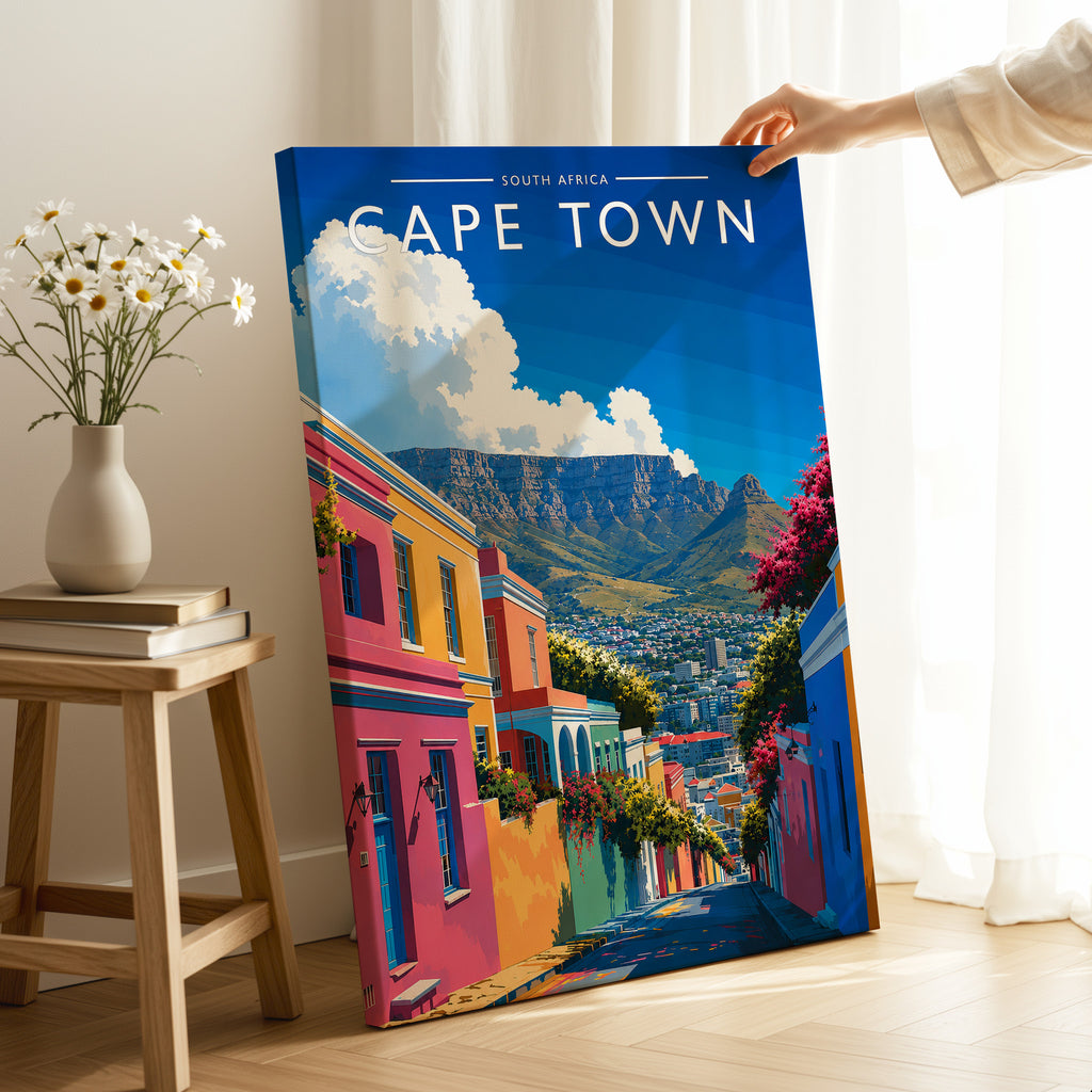 Cape Town #2 Travel Poster as a gallery-wrapped canvas