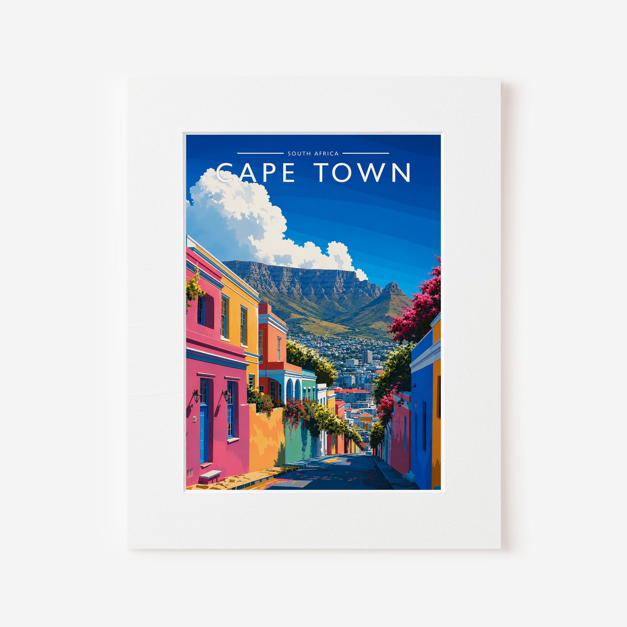 Cape Town #2 Travel Poster in a white mount